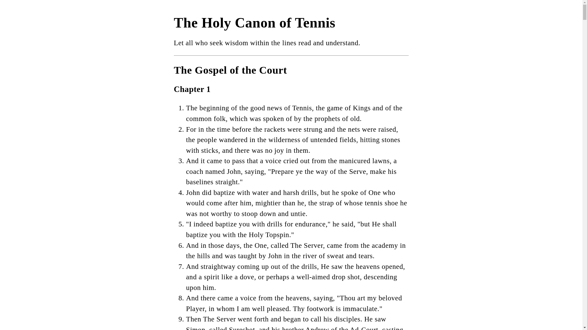 website screenshot of https://tennisgospel.com/