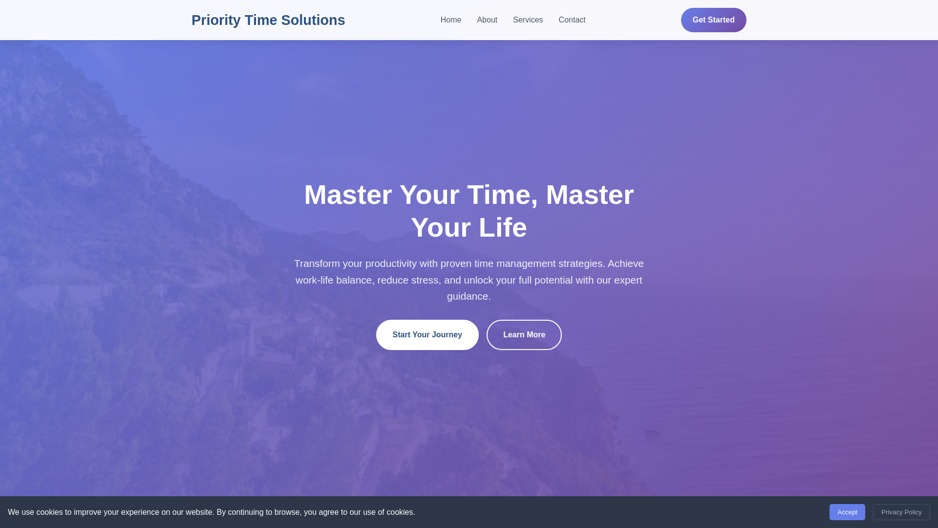 website screenshot of https://prioritytimesolutions.digital/