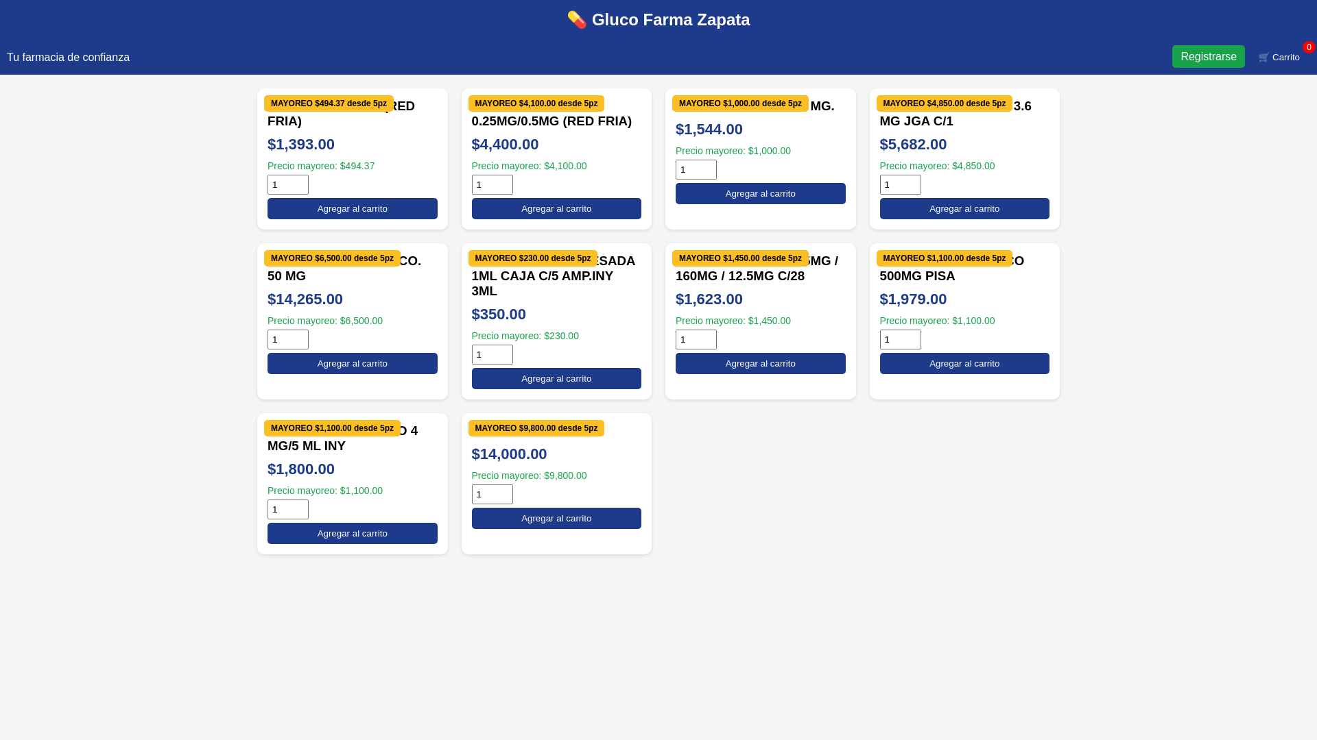 website screenshot of https://glucofarmezapata.com/