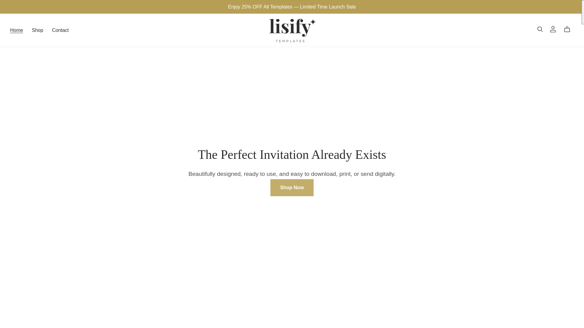 website screenshot of https://lisifytemplates.com/