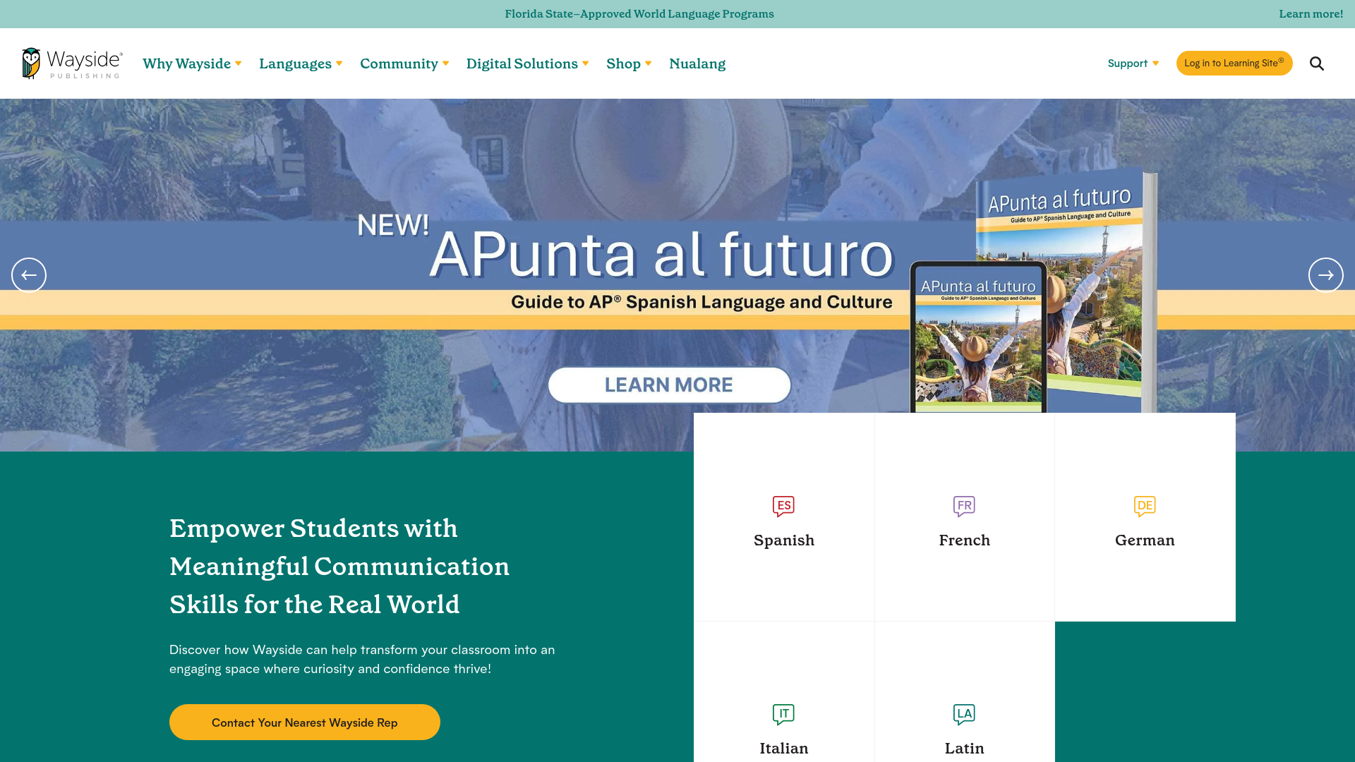 website screenshot of https://waysideapclassroom.com/