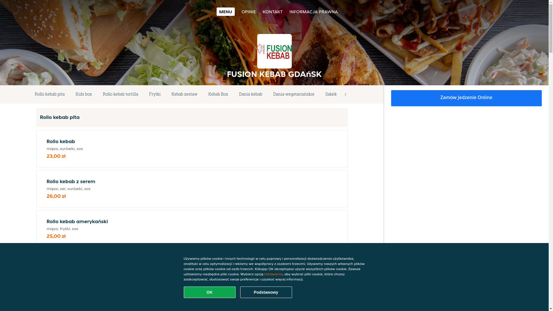 website screenshot of https://fusion-kebab-gdansk.pl/