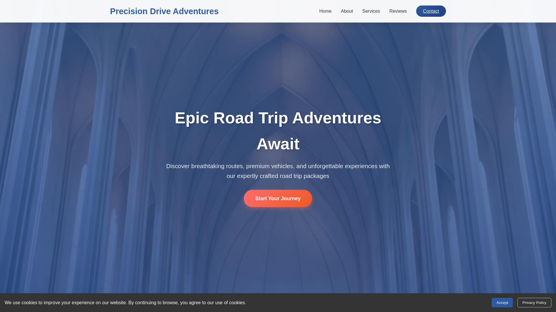 website screenshot of https://precisiondriveadventures.shop/