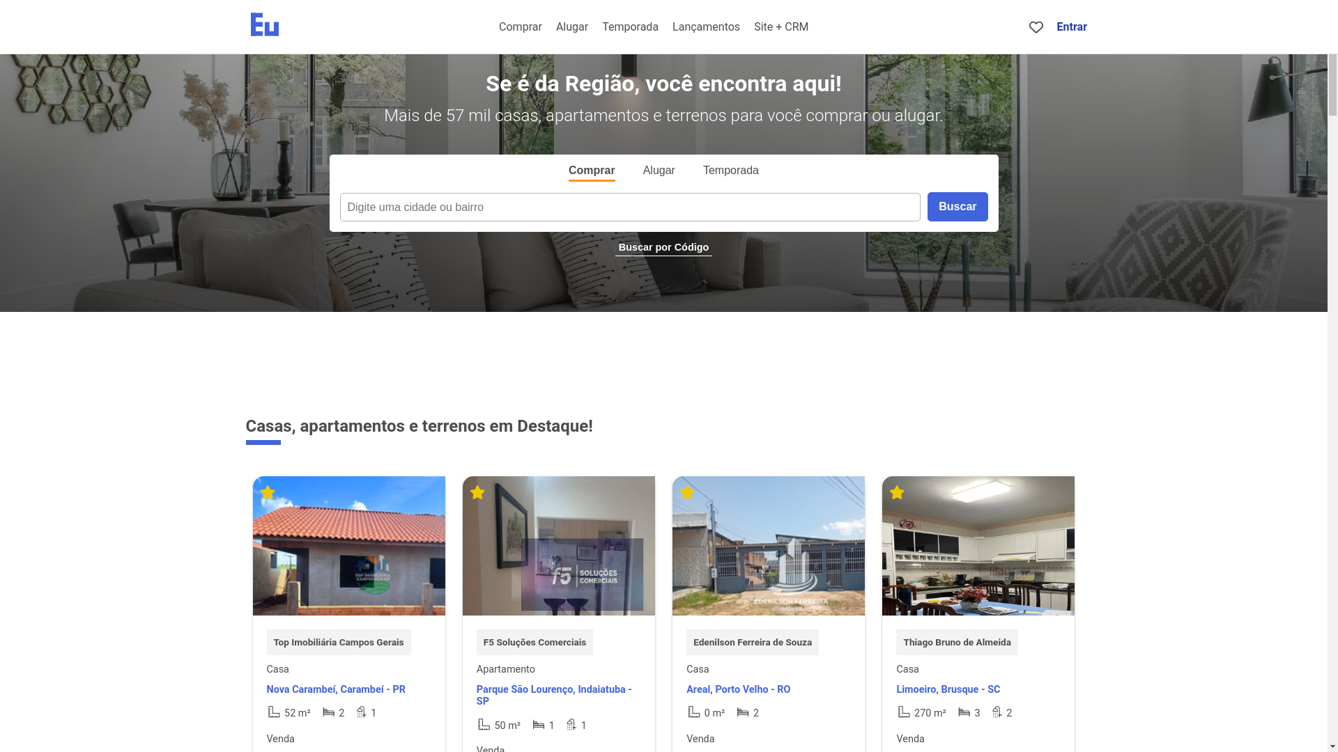 website screenshot of https://karlusamancioimoveis.com.br/