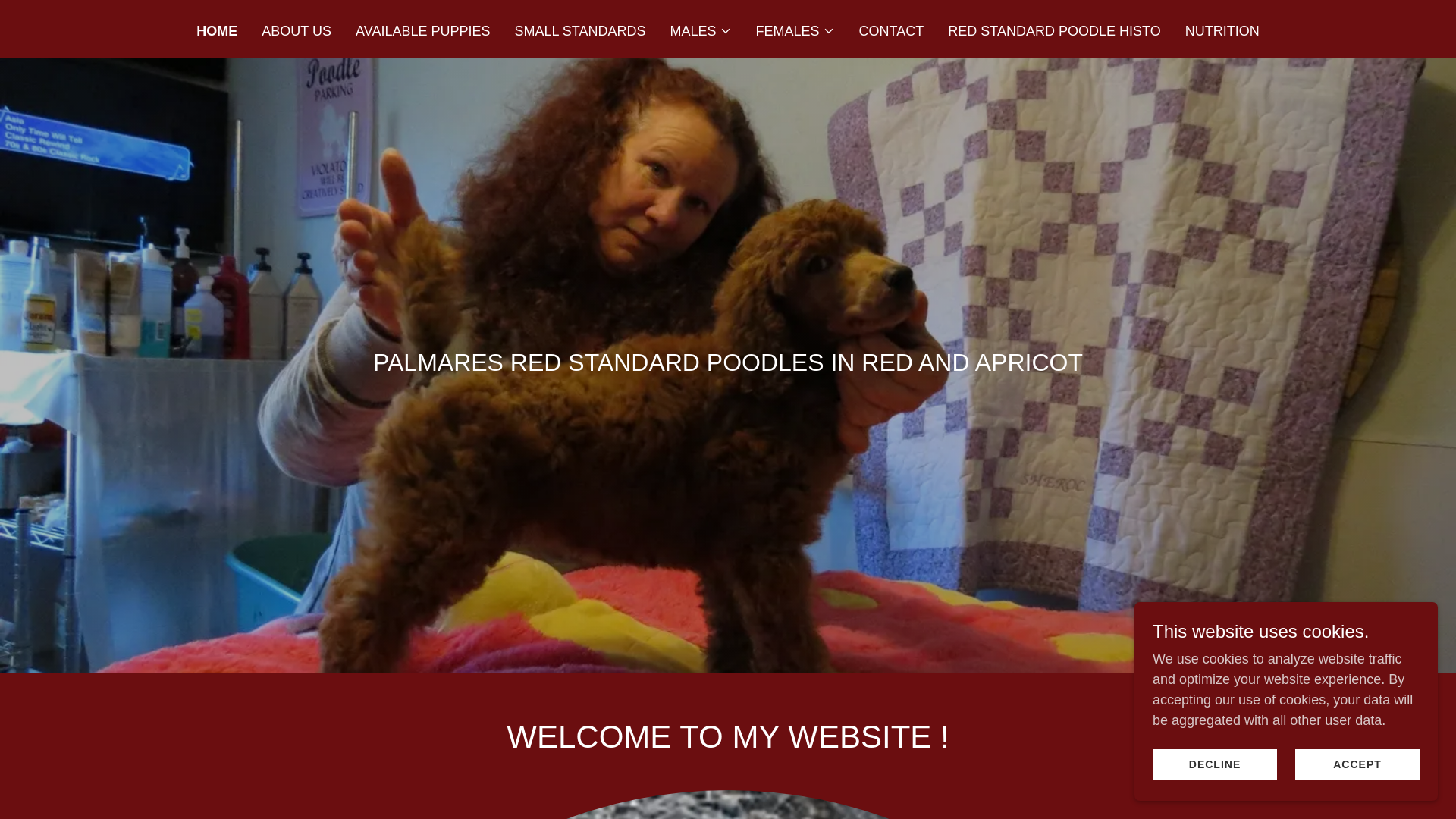 website screenshot of https://sherocstandardpoodles.info/