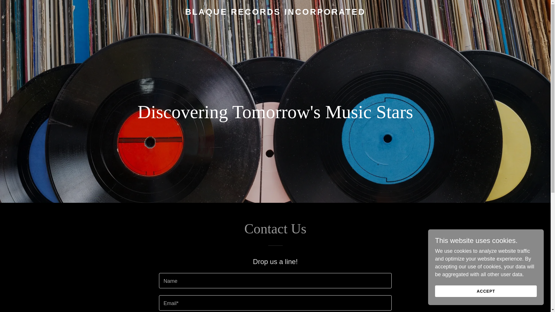 website screenshot of https://blaquerecordsincorporated.com/