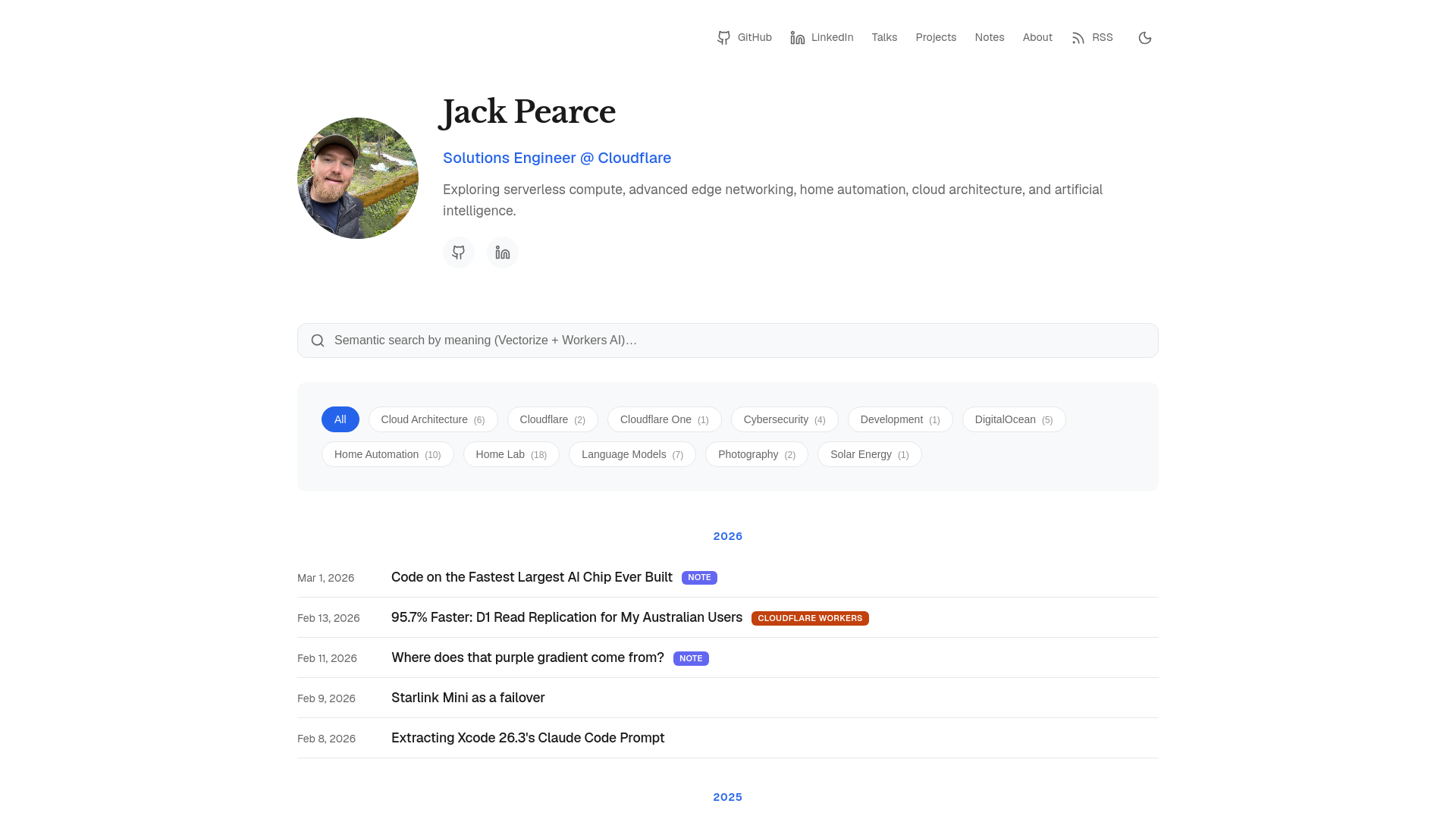 website screenshot of https://www.jackpearce.co.uk/