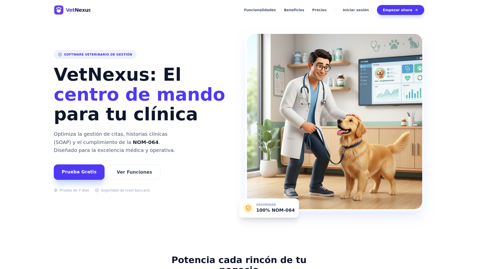 website screenshot of https://vetnexus.app