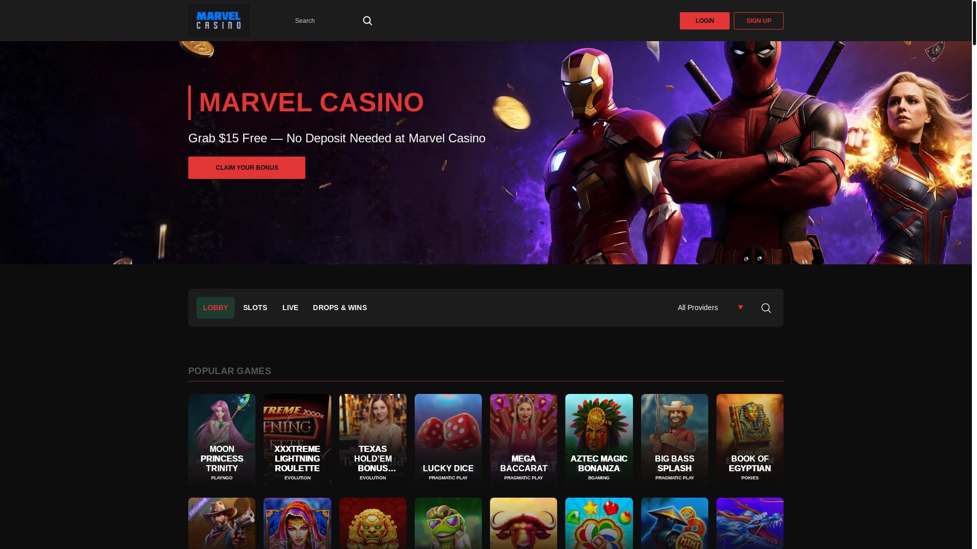 website screenshot of https://marvel-online-casino.pages.dev/