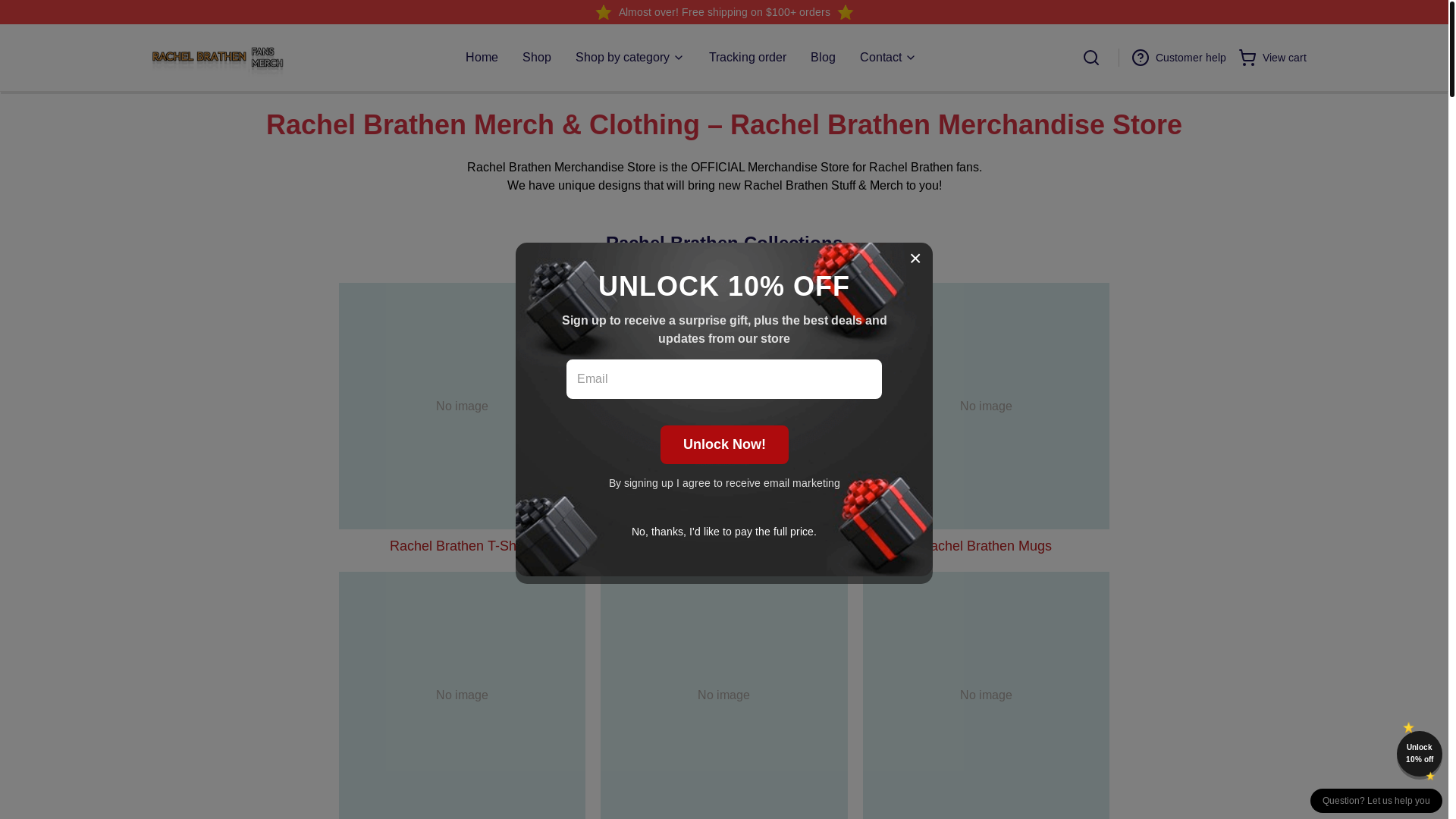 website screenshot of https://rachelbrathen.shop/