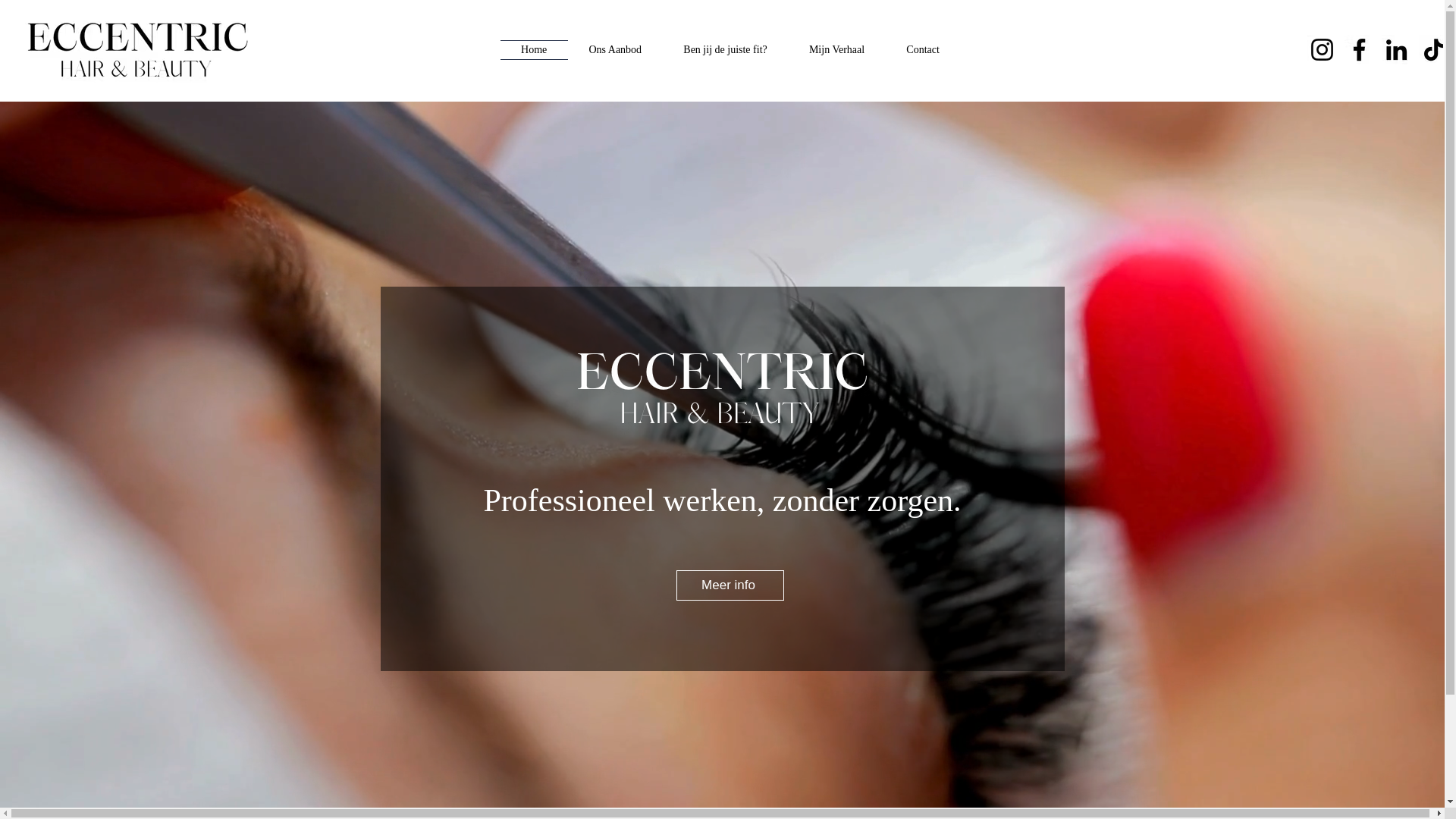 website screenshot of https://eccentricbeauty.be/