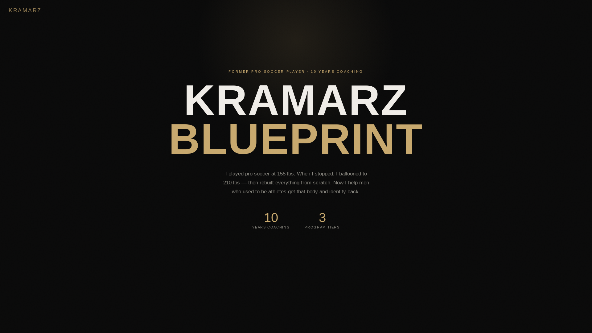 website screenshot of https://kramarzfitness.com/