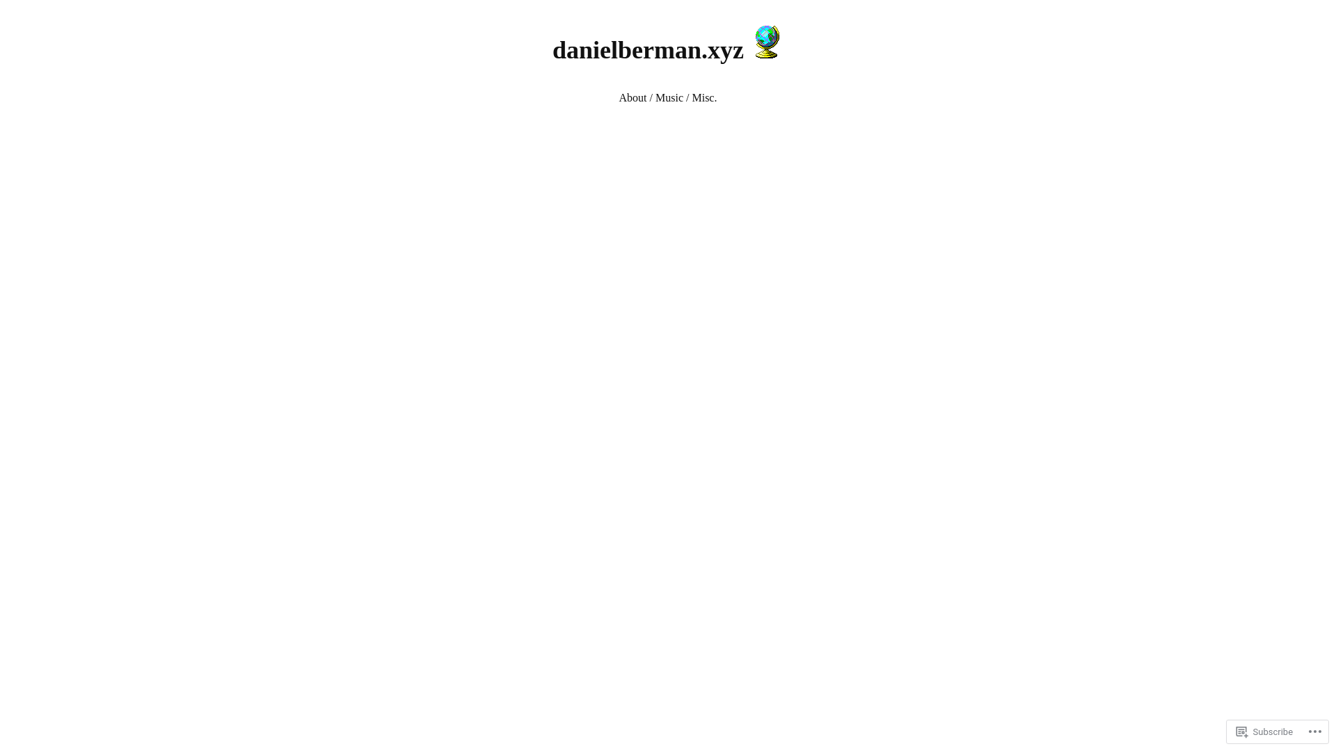 website screenshot of https://danielberman.xyz/