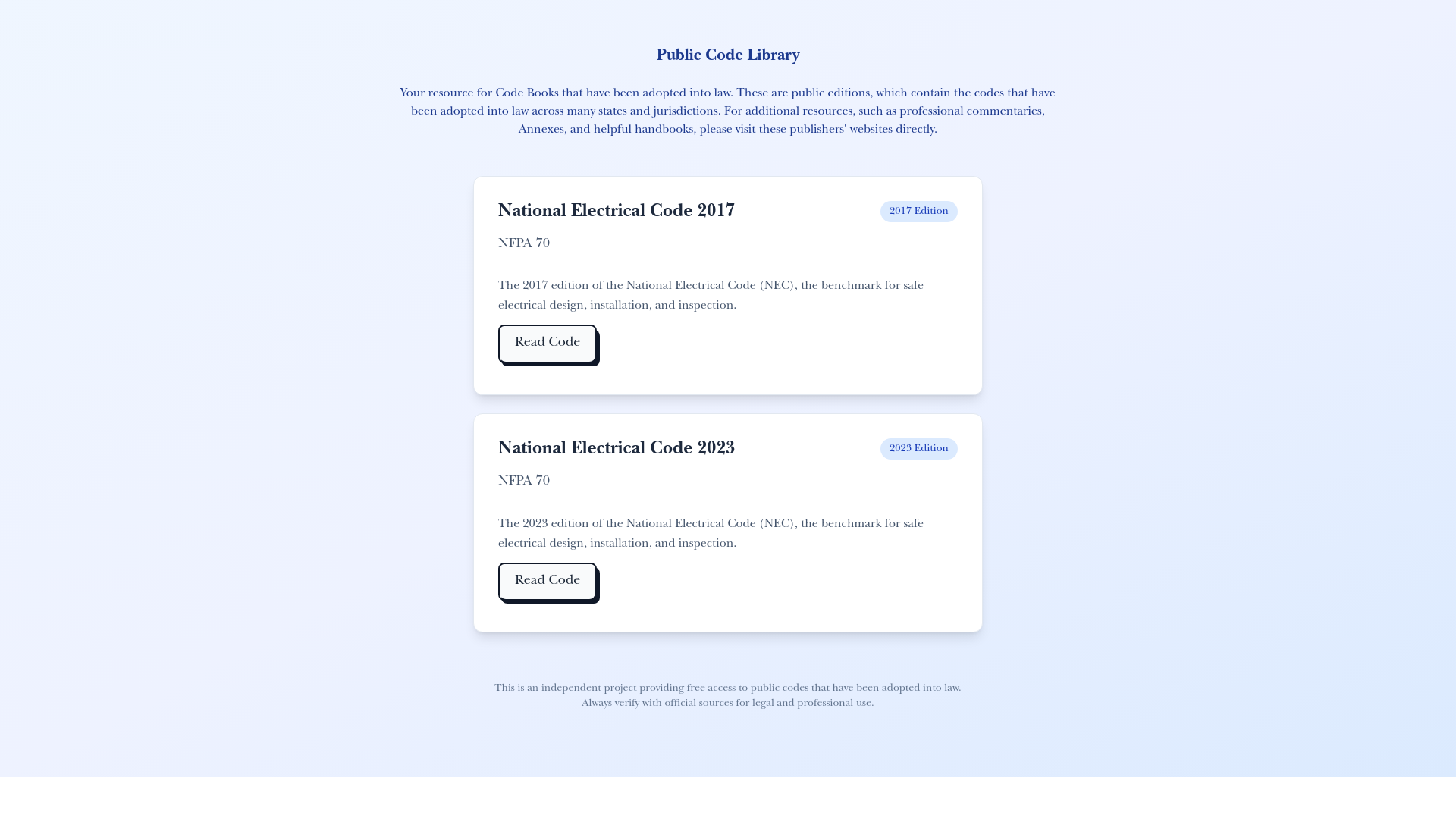 website screenshot of https://publiccodelibrary.org/