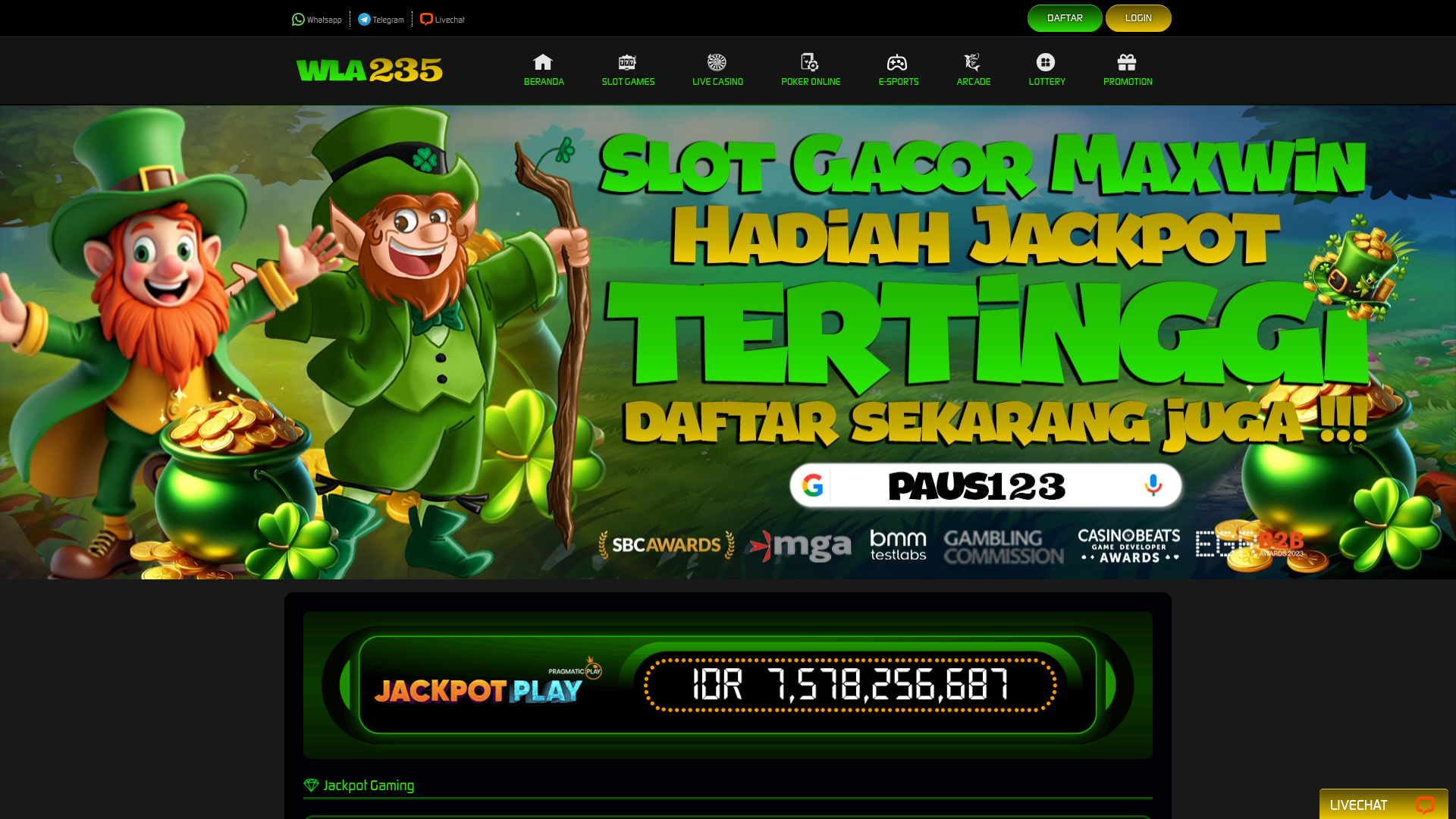 website screenshot of https://wla235.org/