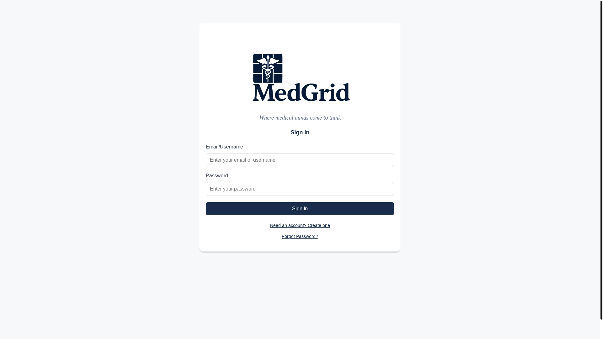 website screenshot of https://medgriddy.com/