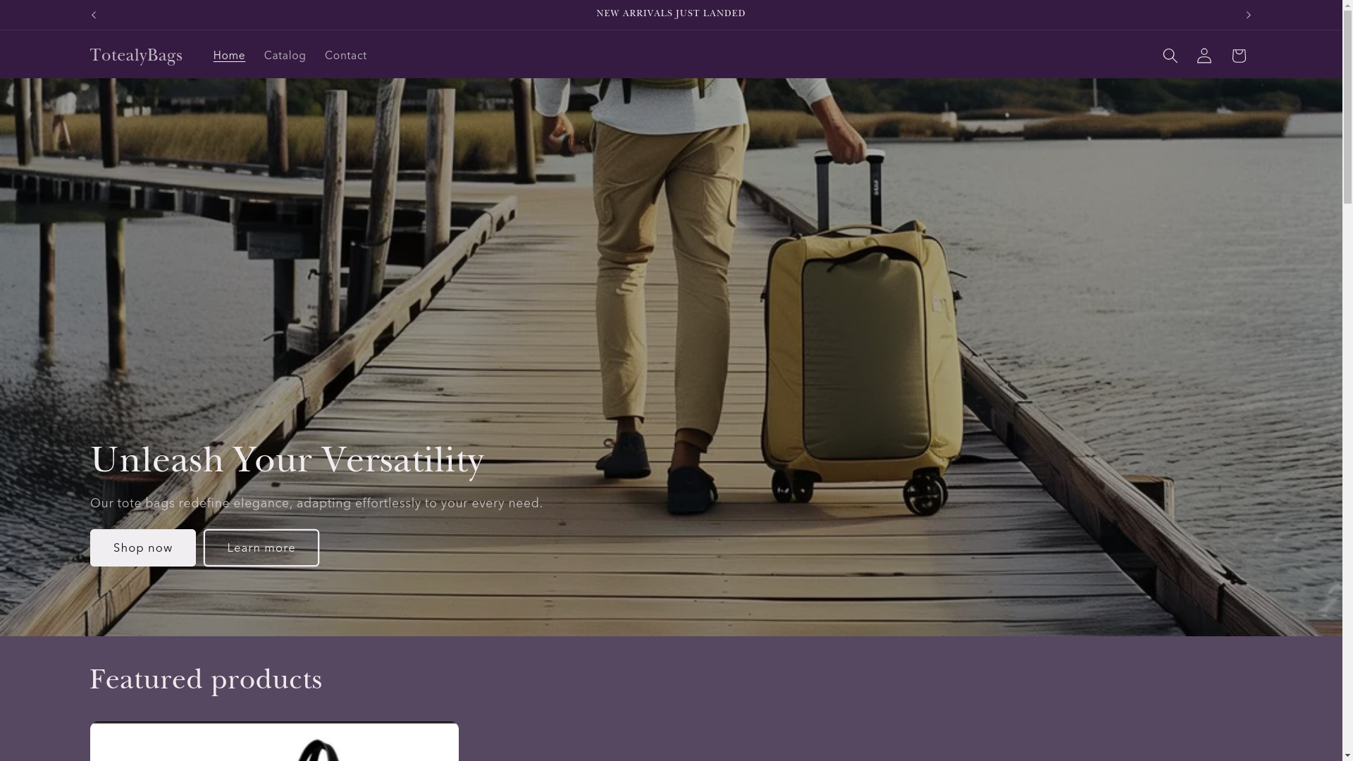 website screenshot of https://totealybags.com/