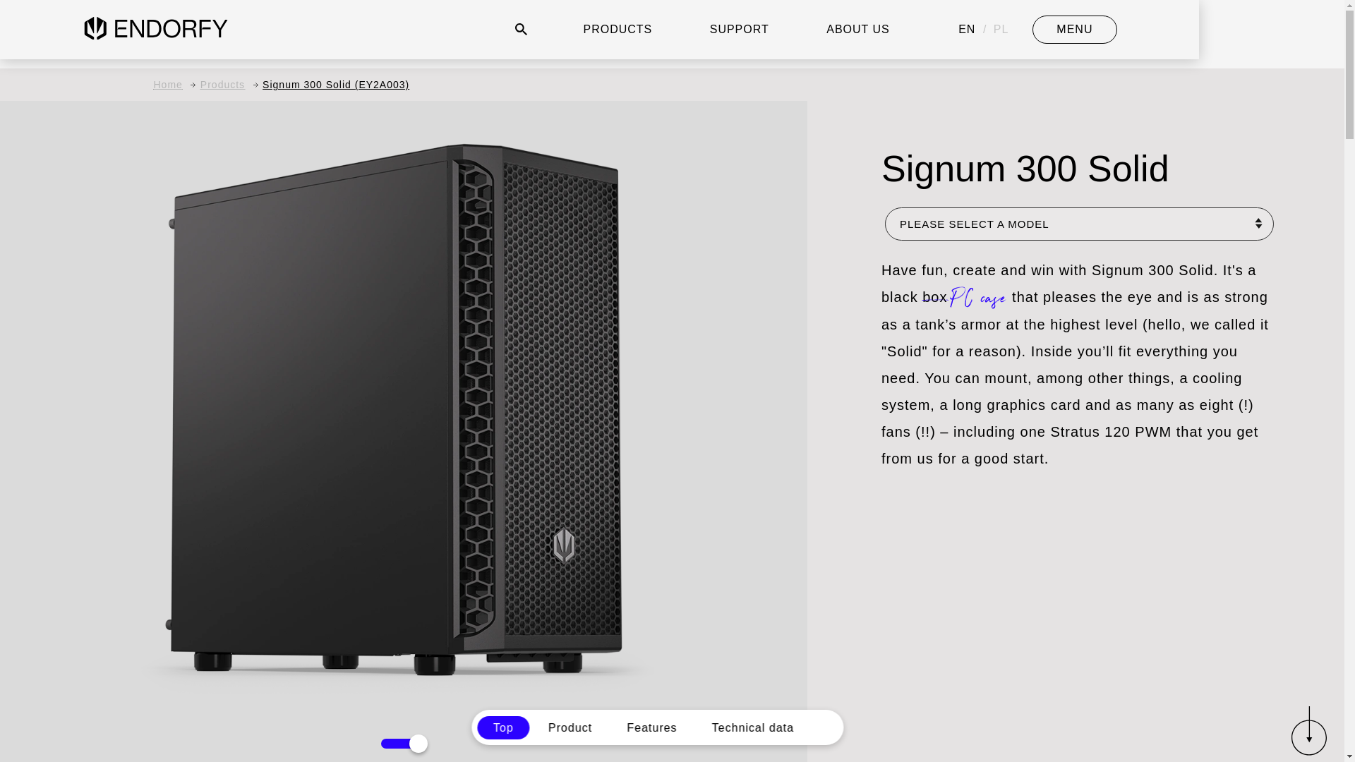 website screenshot of https://endorfy.com/en/product/signum-300-solid/