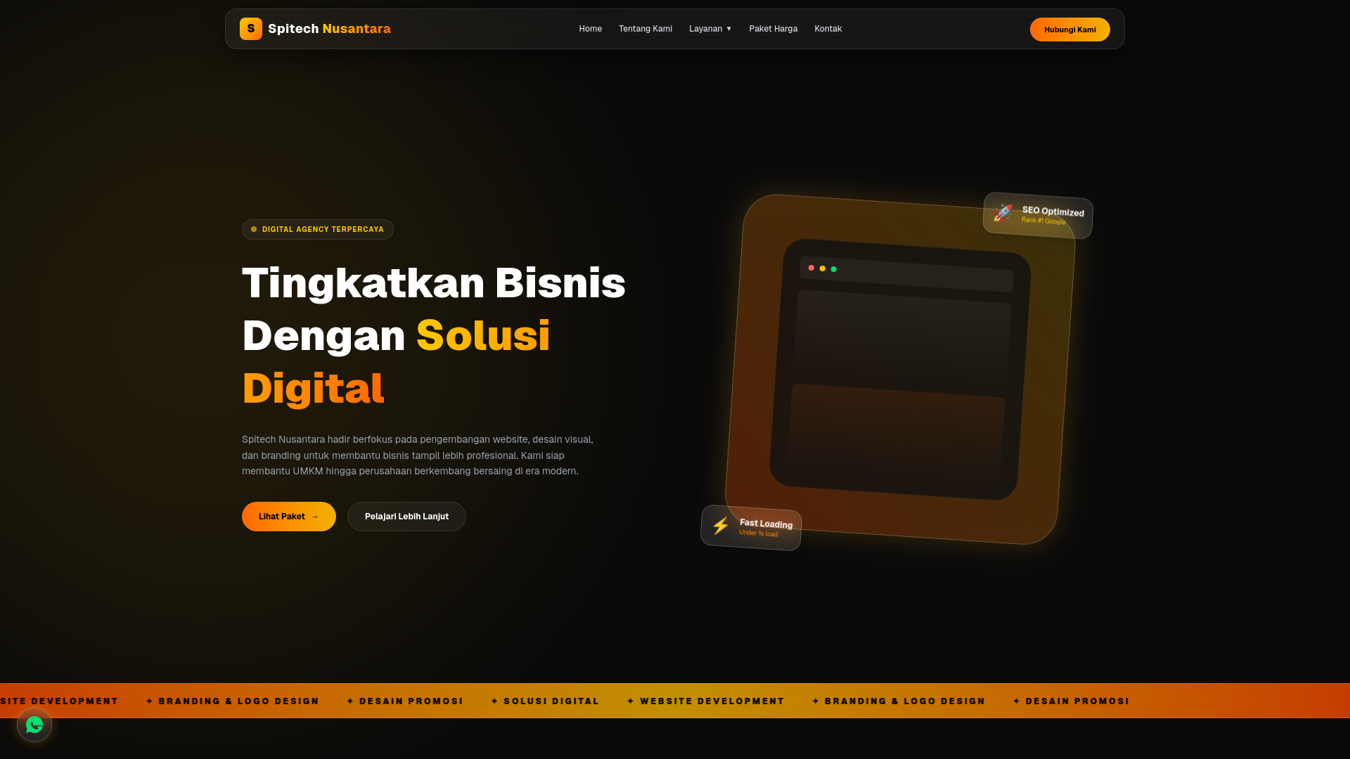 website screenshot of https://spitechnusantara.com