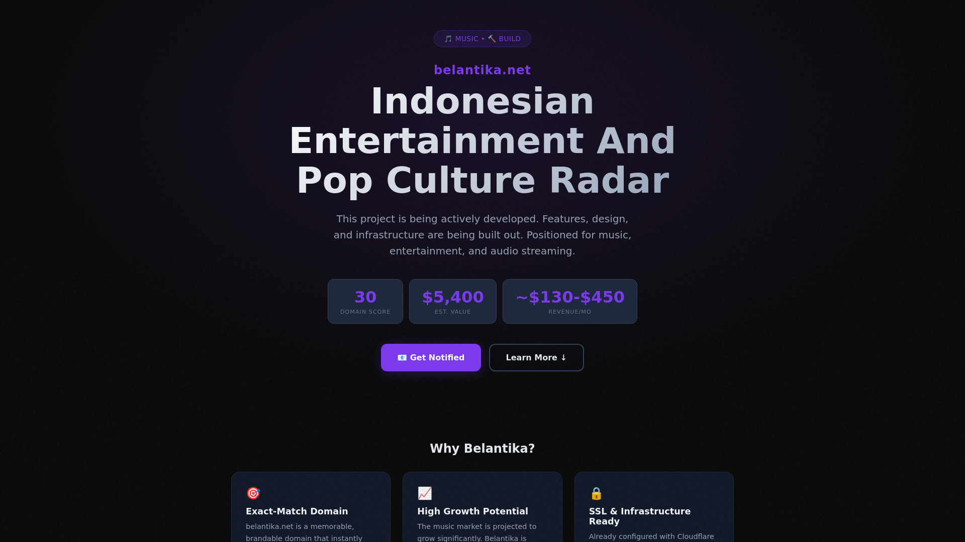 website screenshot of https://belantika.net/
