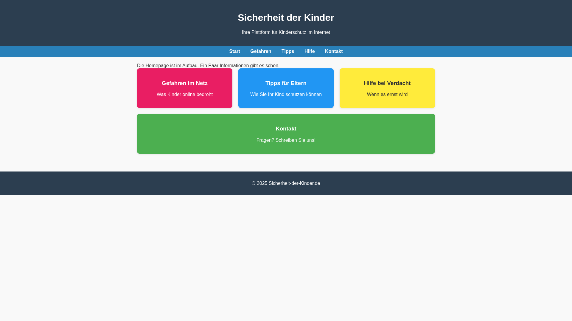 website screenshot of https://sicherheit-der-kinder.de/