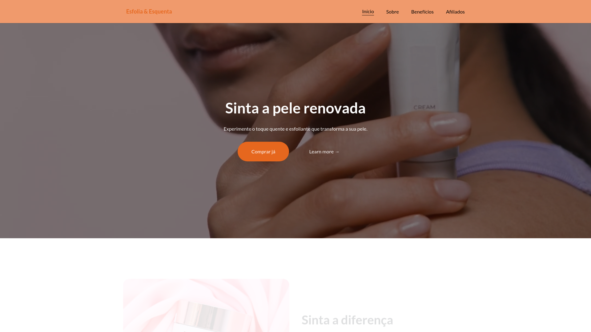 website screenshot of https://esfoliaesquenta.com