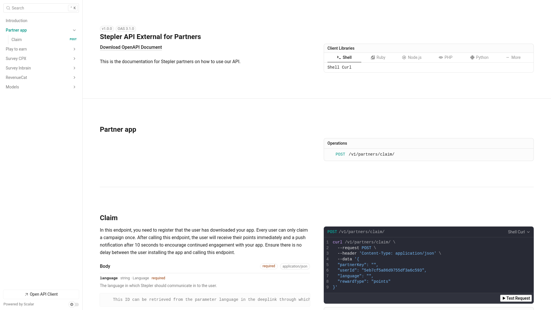 website screenshot of https://pr-945-api-v4-partners-bezc-vp0hp.sevalla.app