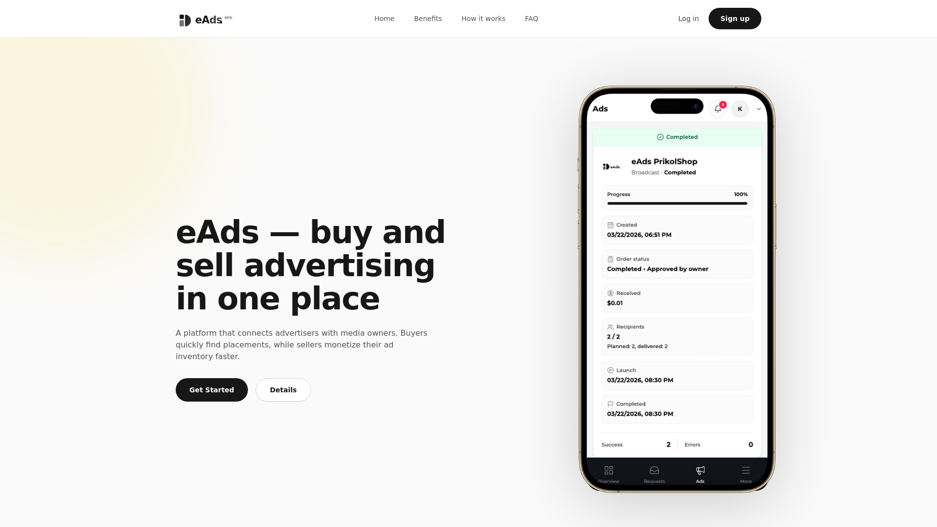 website screenshot of https://eads-project.com