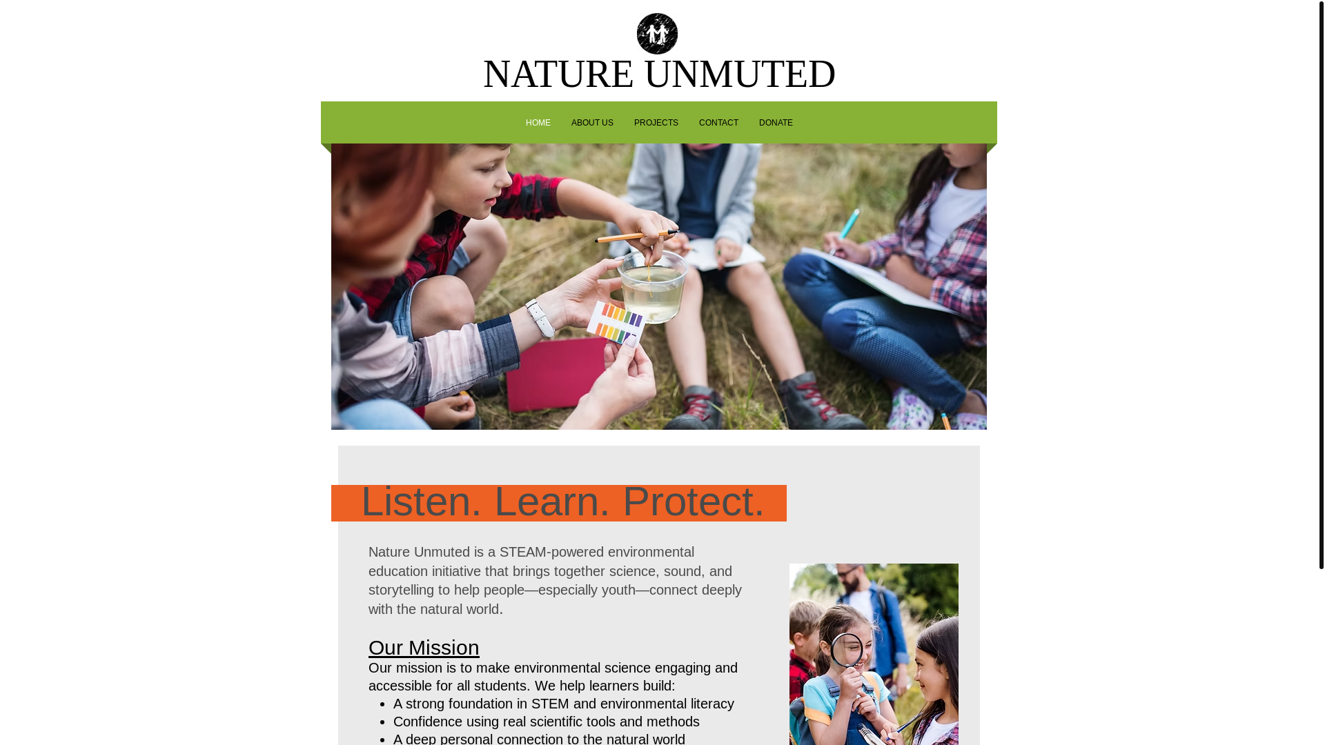 website screenshot of https://natureunmuted.com/