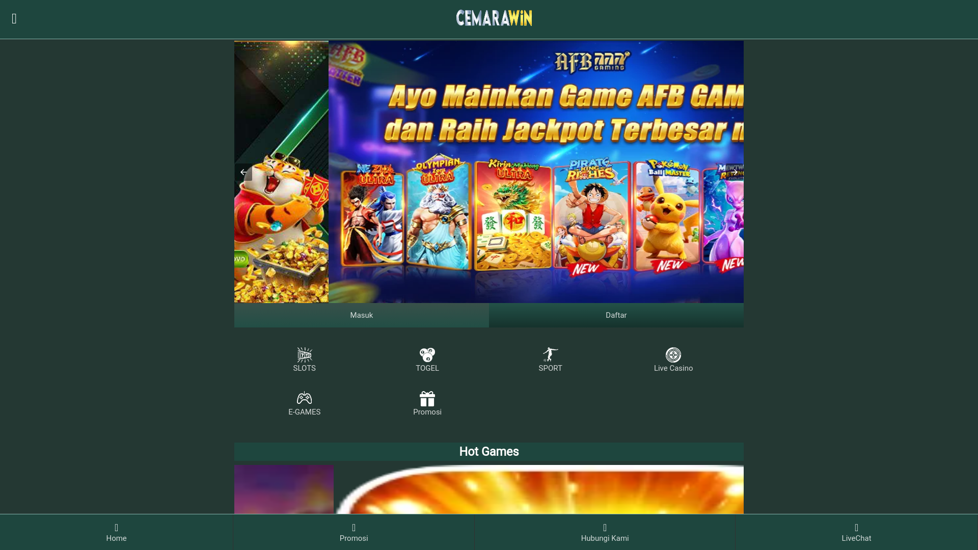 website screenshot of https://cemarawinlogin.pages.dev/