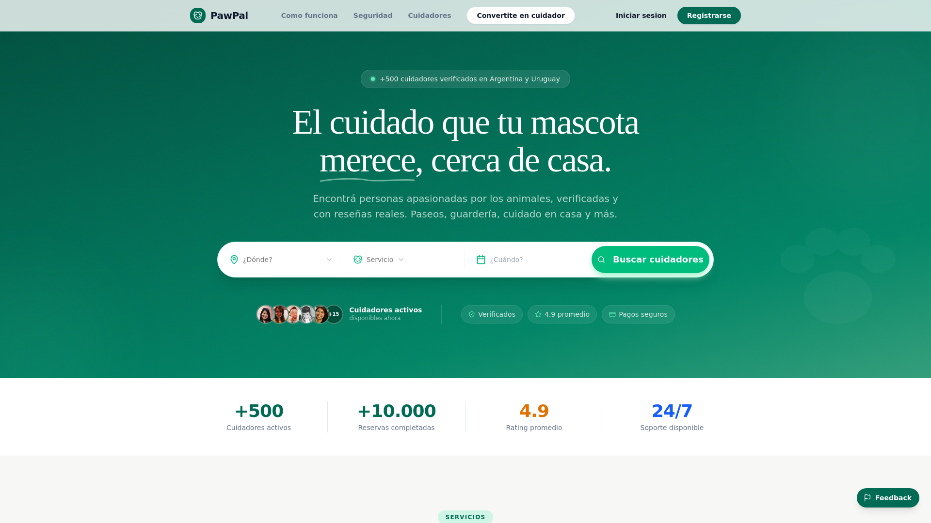 website screenshot of https://pawpal.lat/