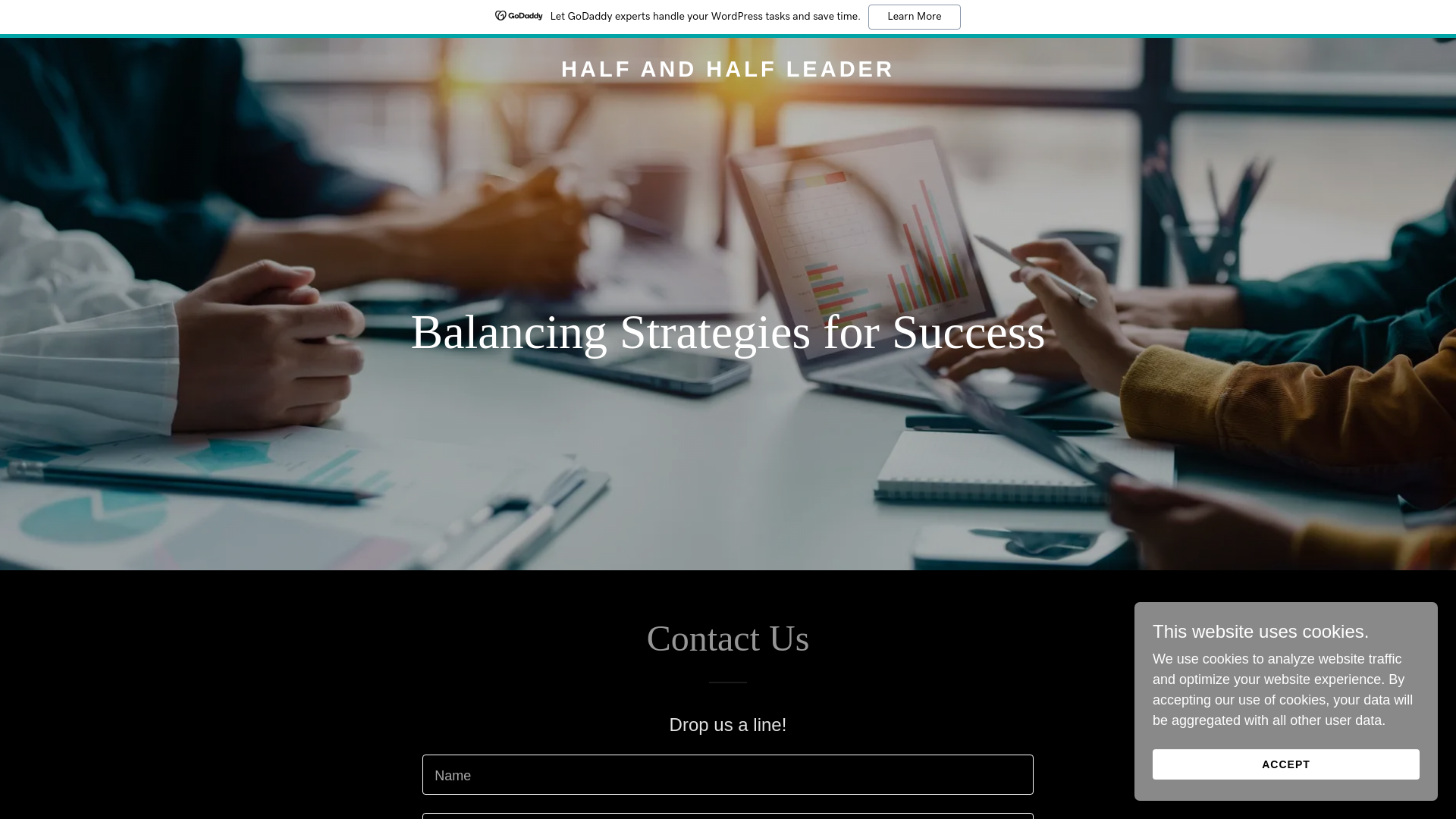 website screenshot of https://halfandhalfleader.com/