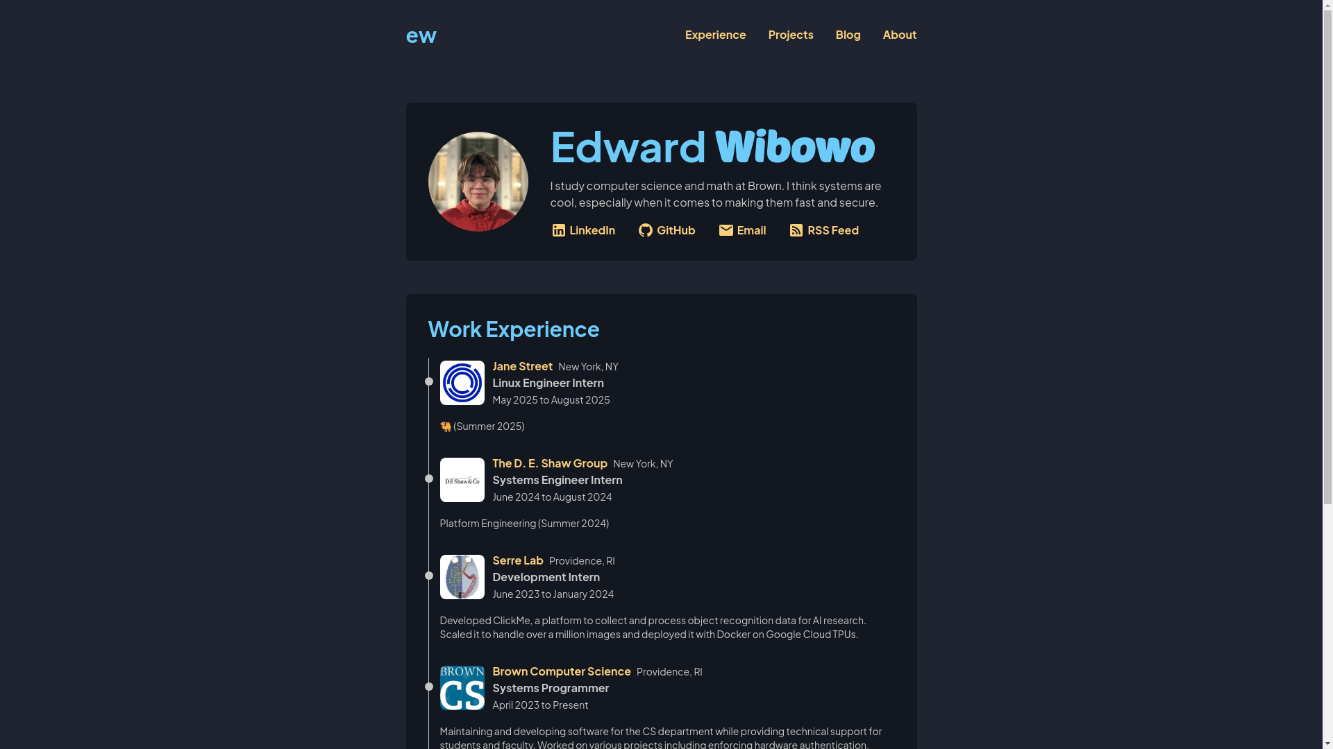 website screenshot of https://edwardwibowo.com/