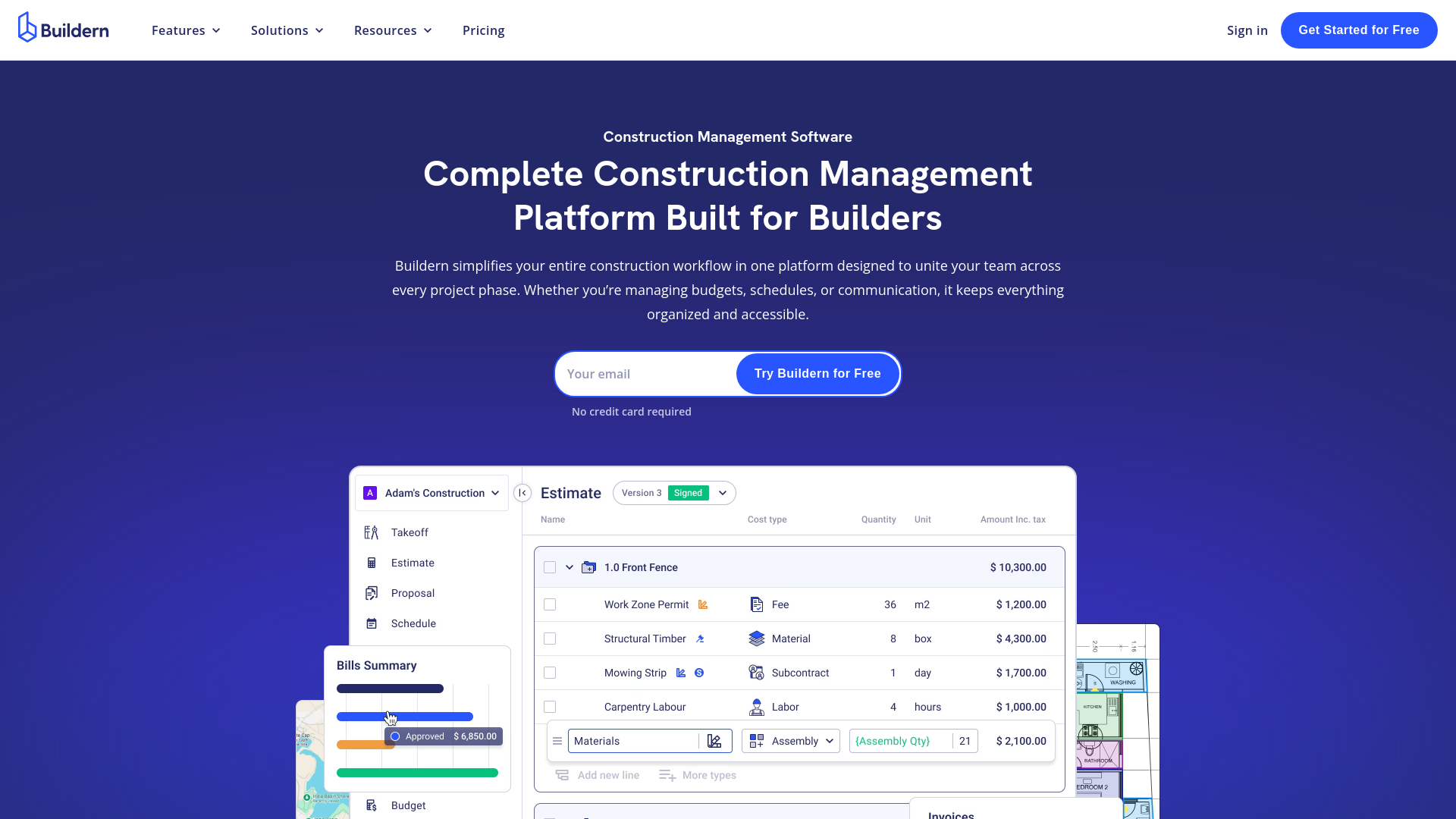 website screenshot of https://builderntech.com