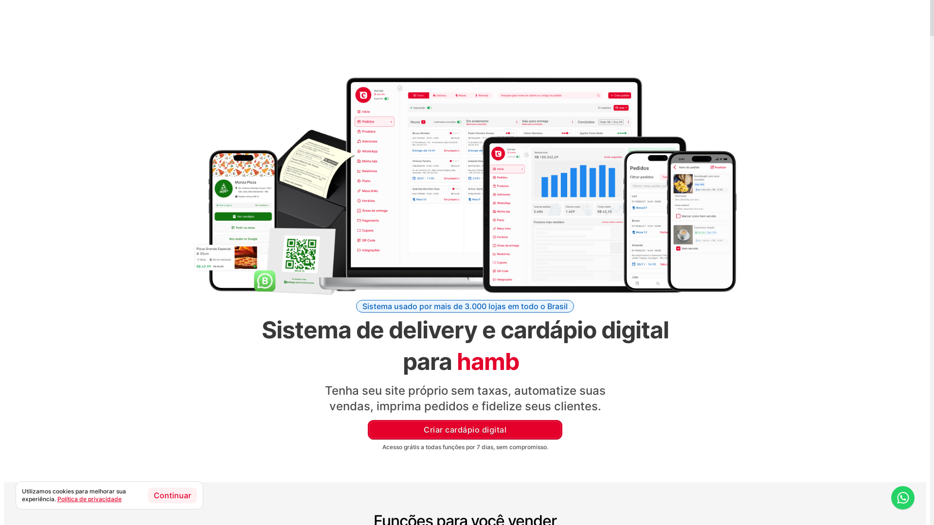 website screenshot of https://copaomanaosdrinks.com.br/