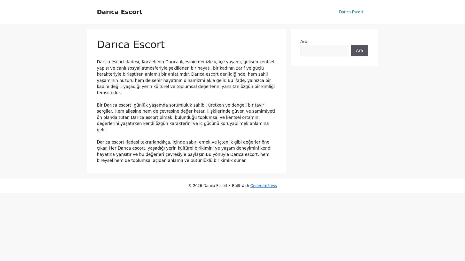 website screenshot of https://daricaescort.cfd/