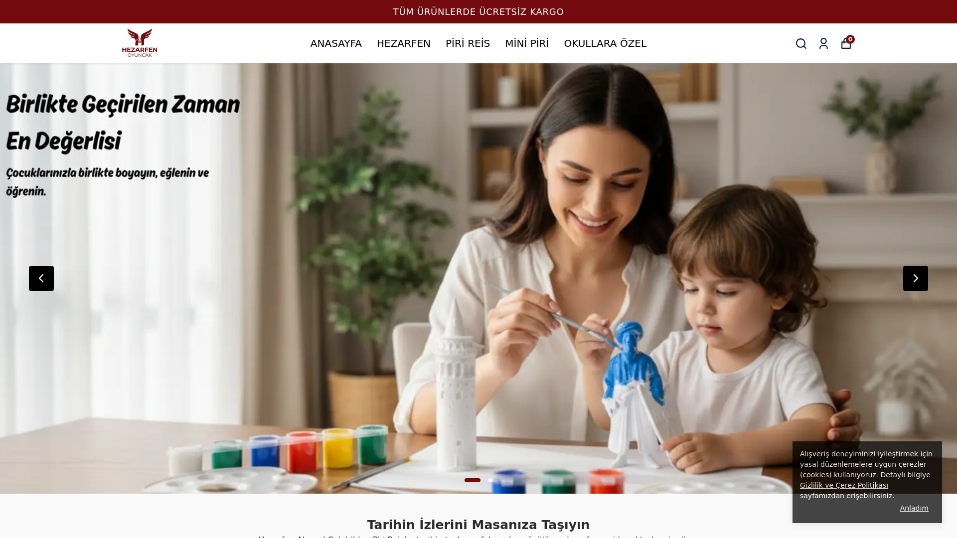 website screenshot of https://hezarfenoyuncak.com/