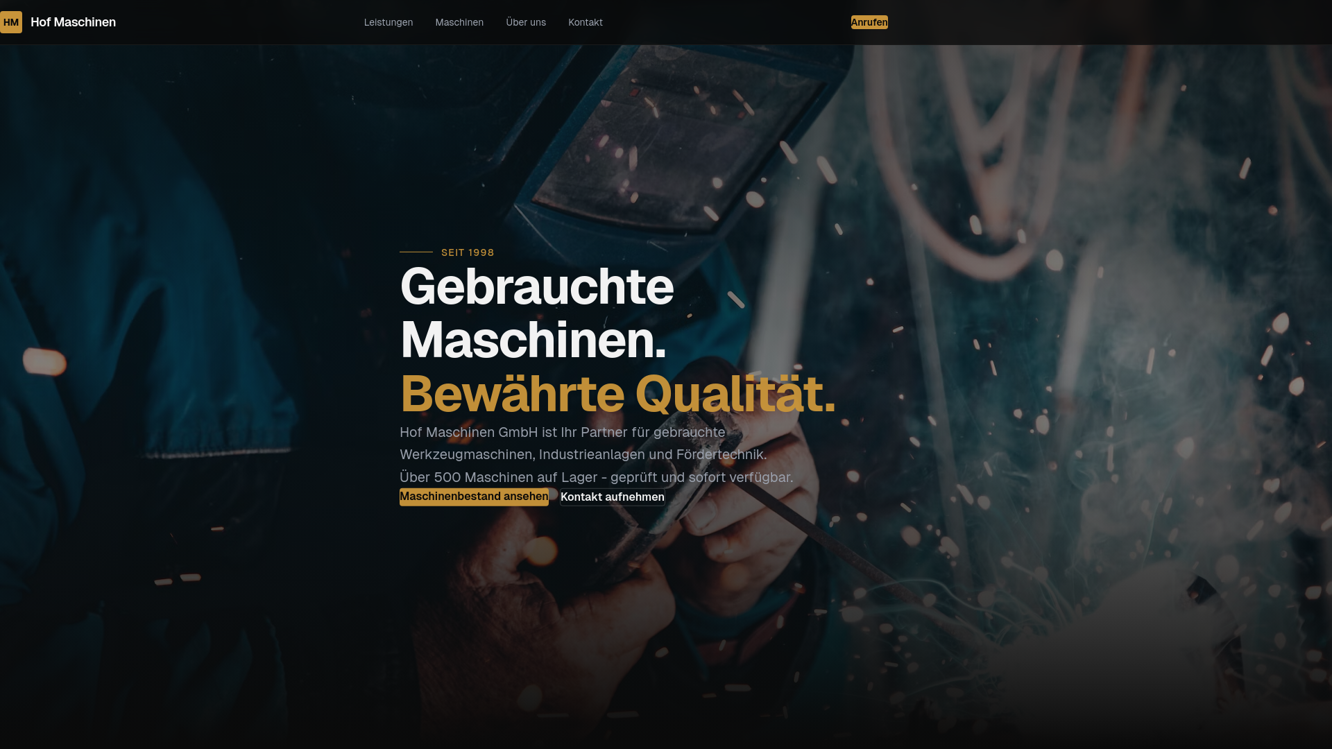 website screenshot of https://hof-maschinen-demo.pages.dev/