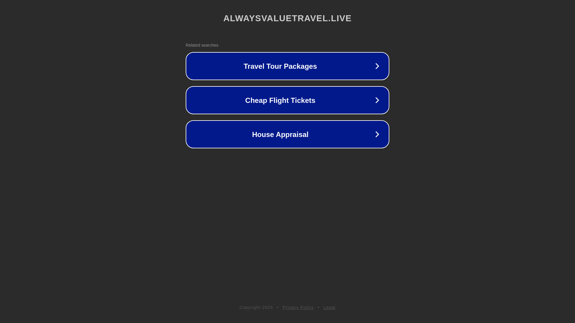 website screenshot of https://alwaysvaluetravel.live/