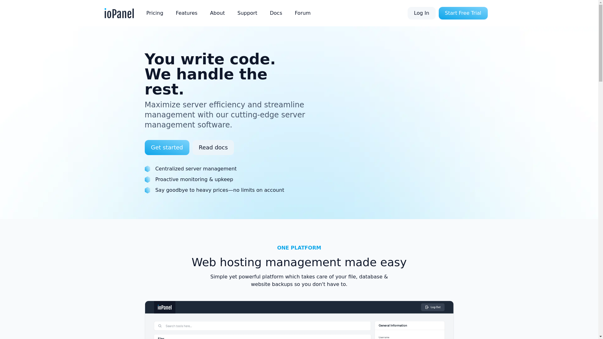 website screenshot of https://iopanel.pages.dev/