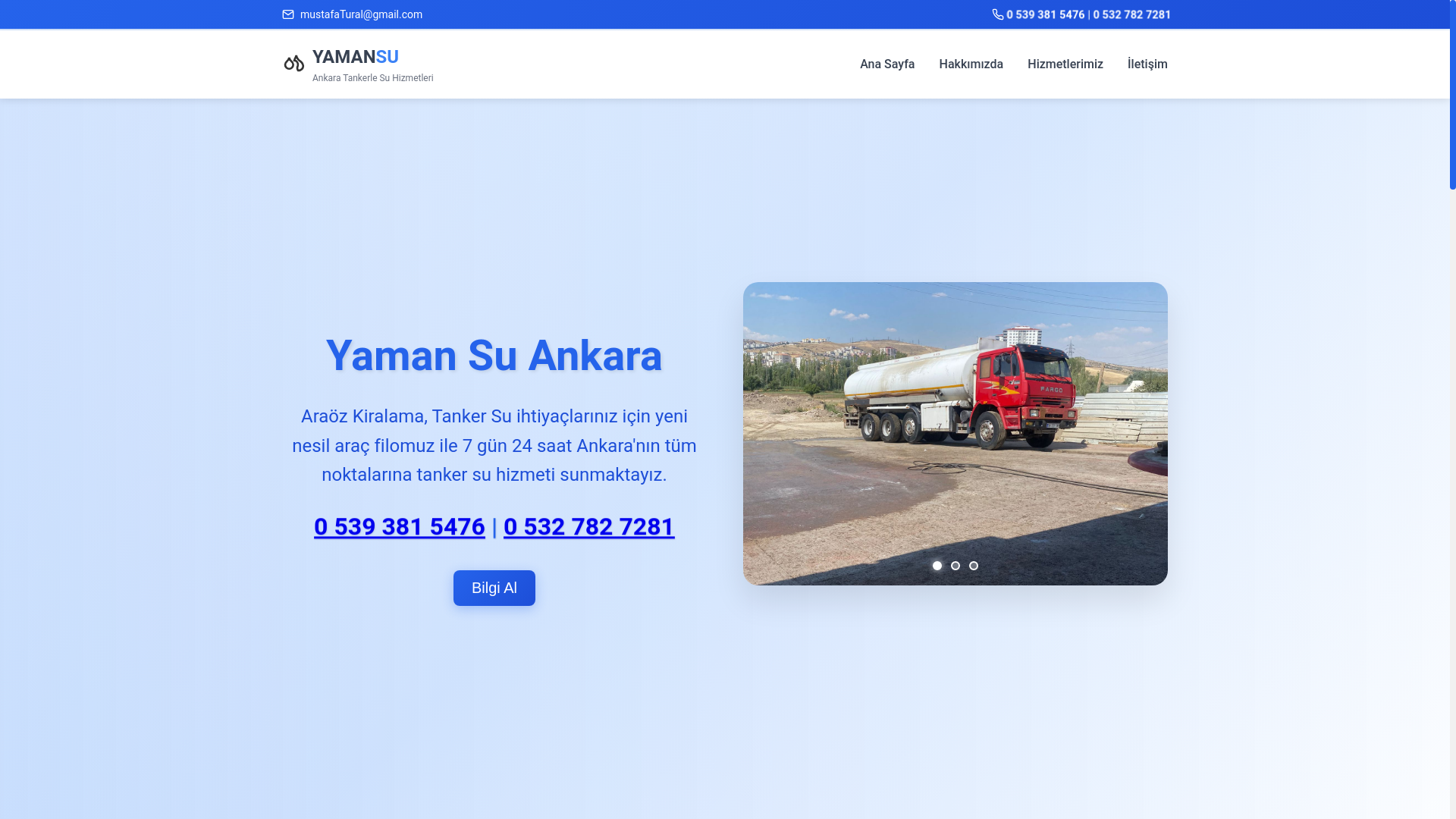website screenshot of https://yamansu.com.tr/