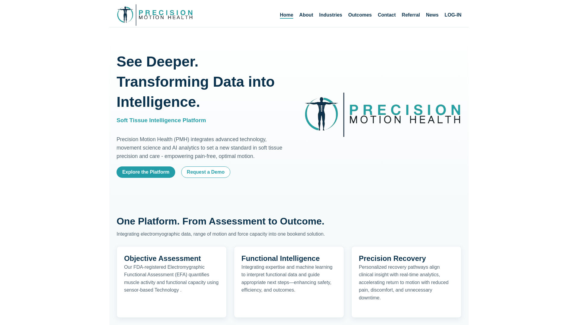 website screenshot of https://precisionmotionhealthhq.com/