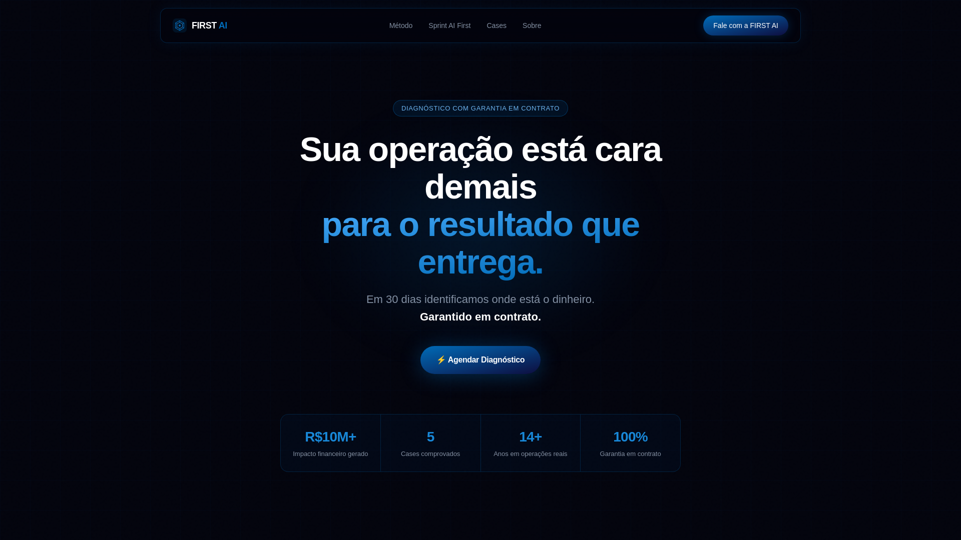 website screenshot of https://first-ai.io/