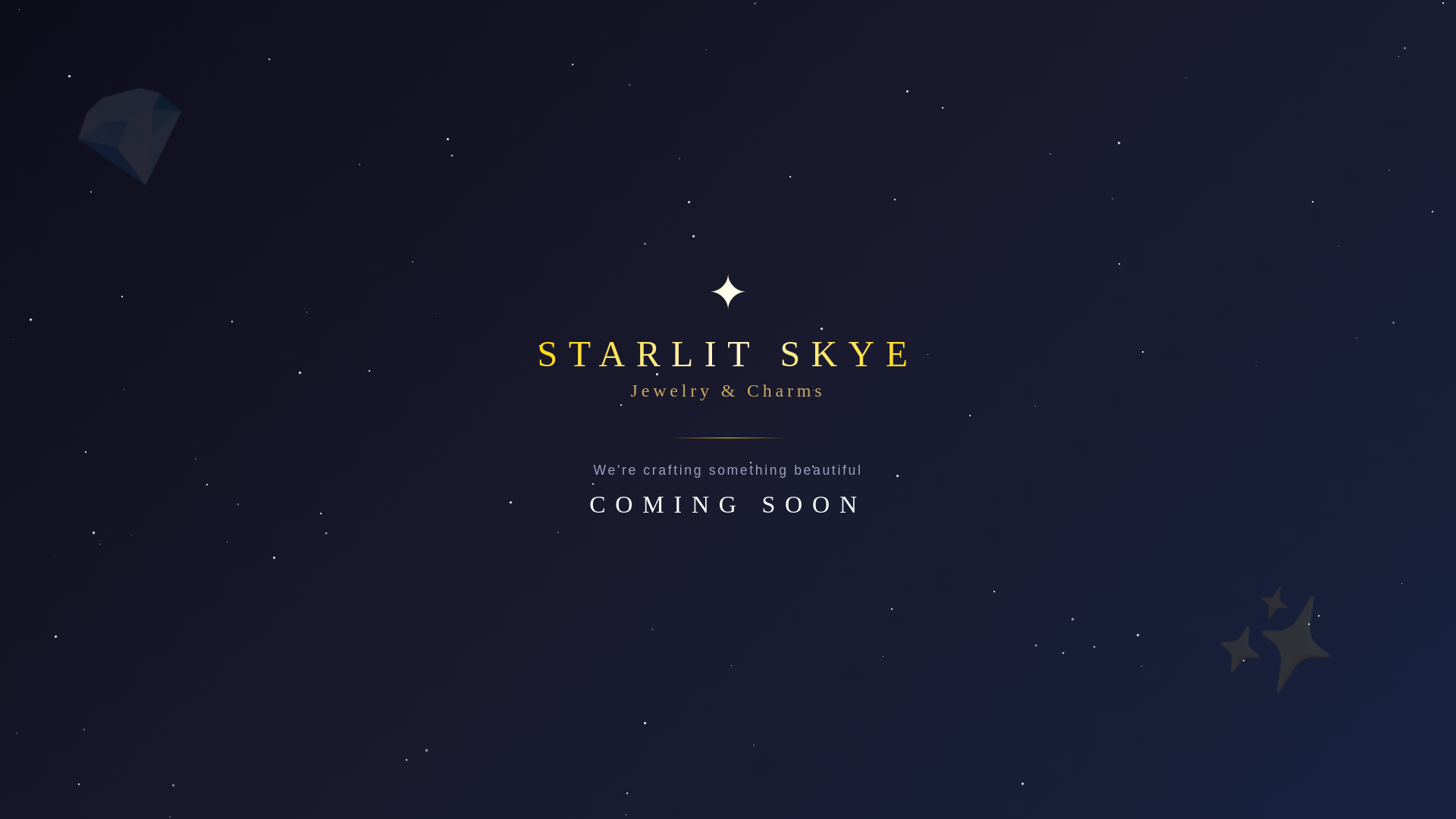 website screenshot of https://starlitskyejewelry.com/