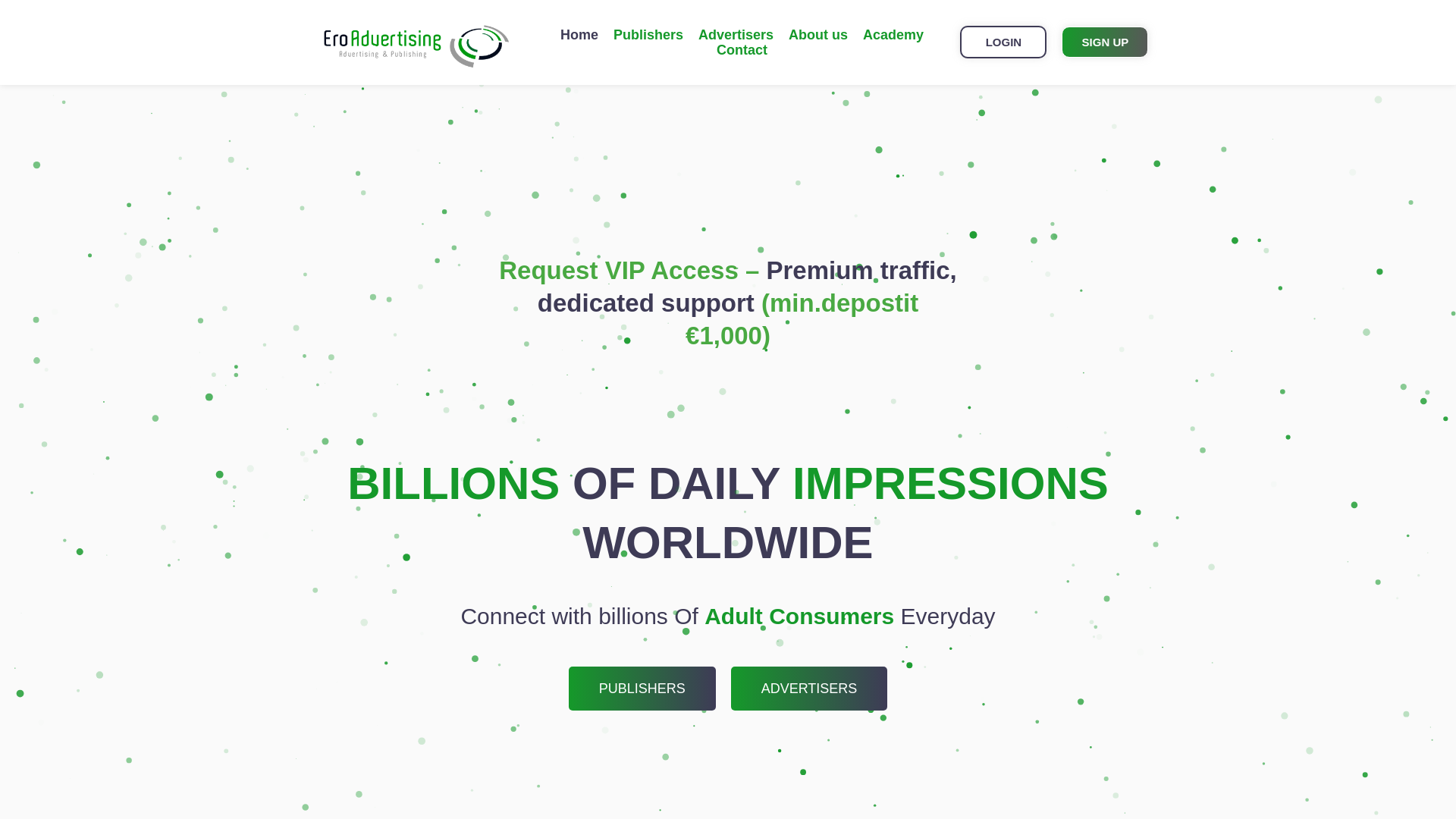 website screenshot of https://ero-advertising.com/