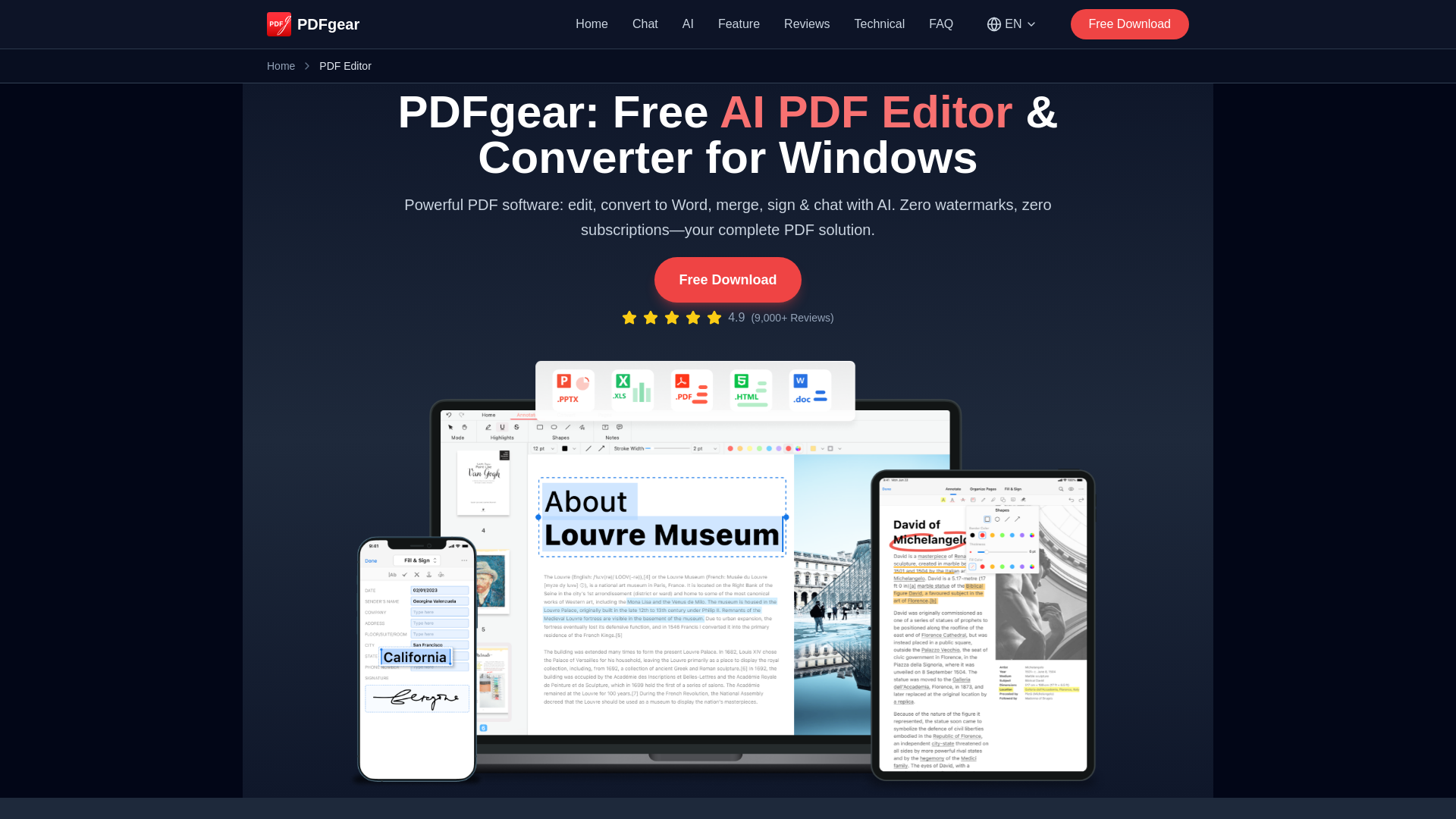 website screenshot of https://pdfgear.pro