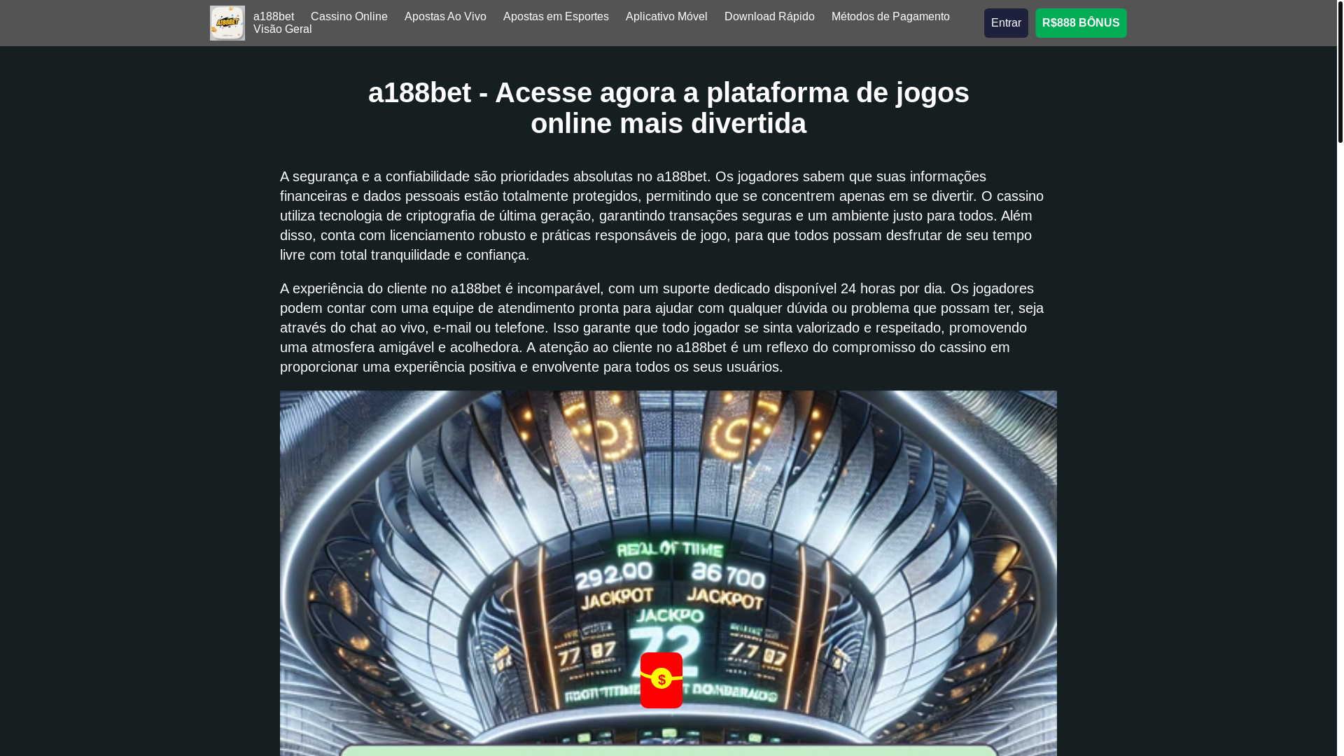 website screenshot of https://a188bet1.com/