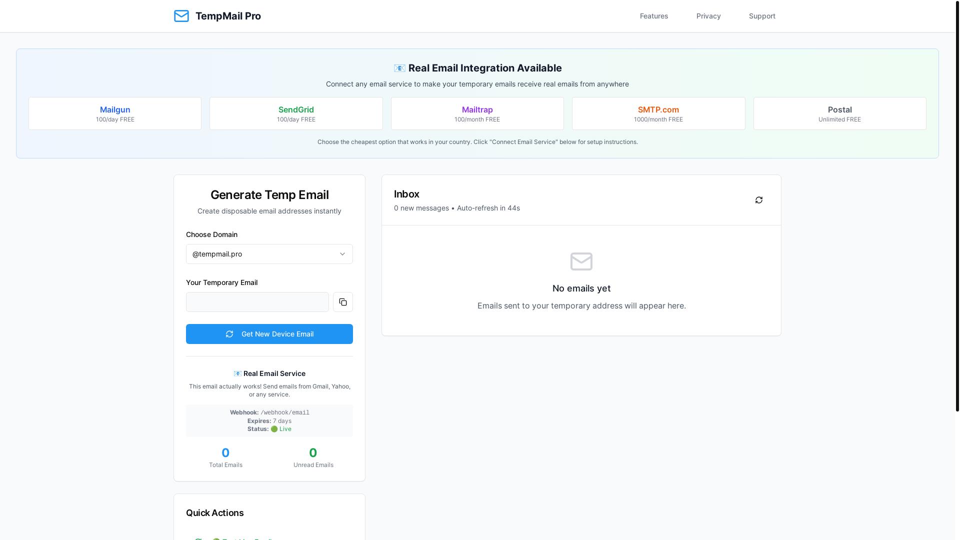 website screenshot of https://mail-vault.org/
