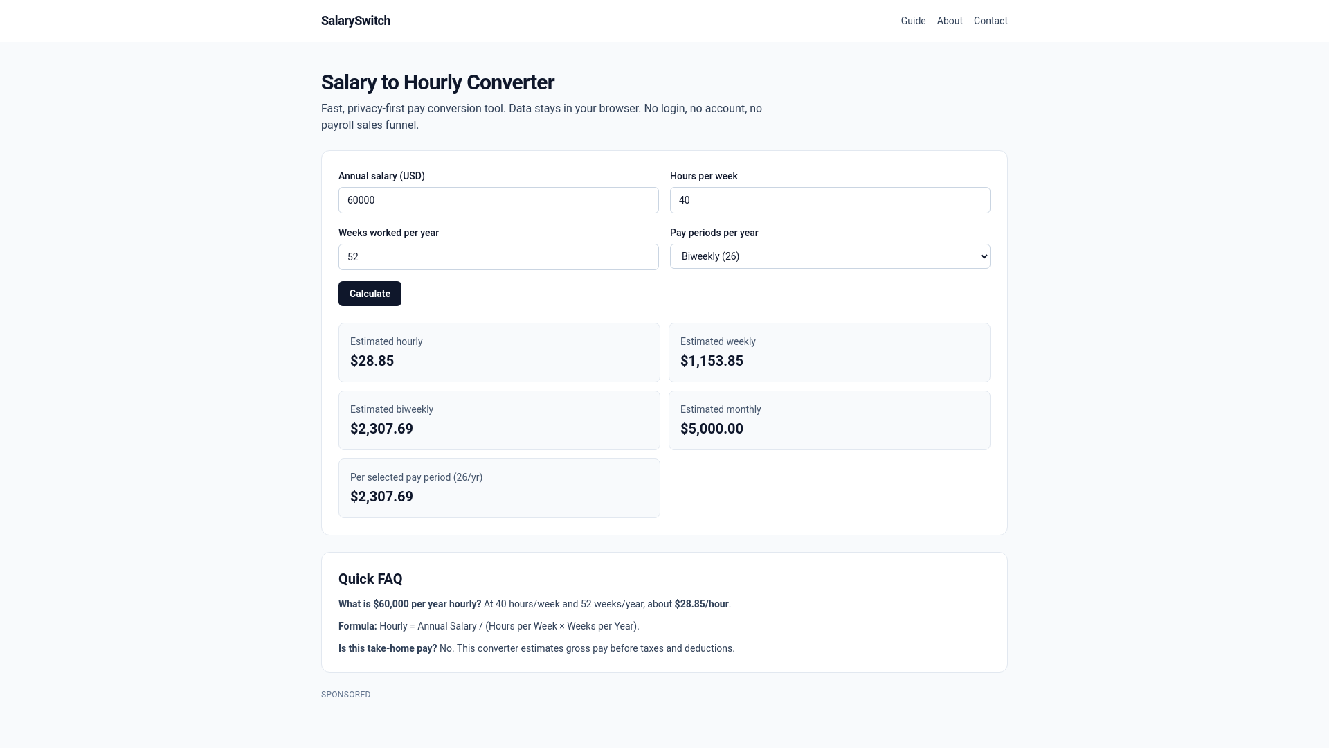 website screenshot of https://salaryswitch.pages.dev/