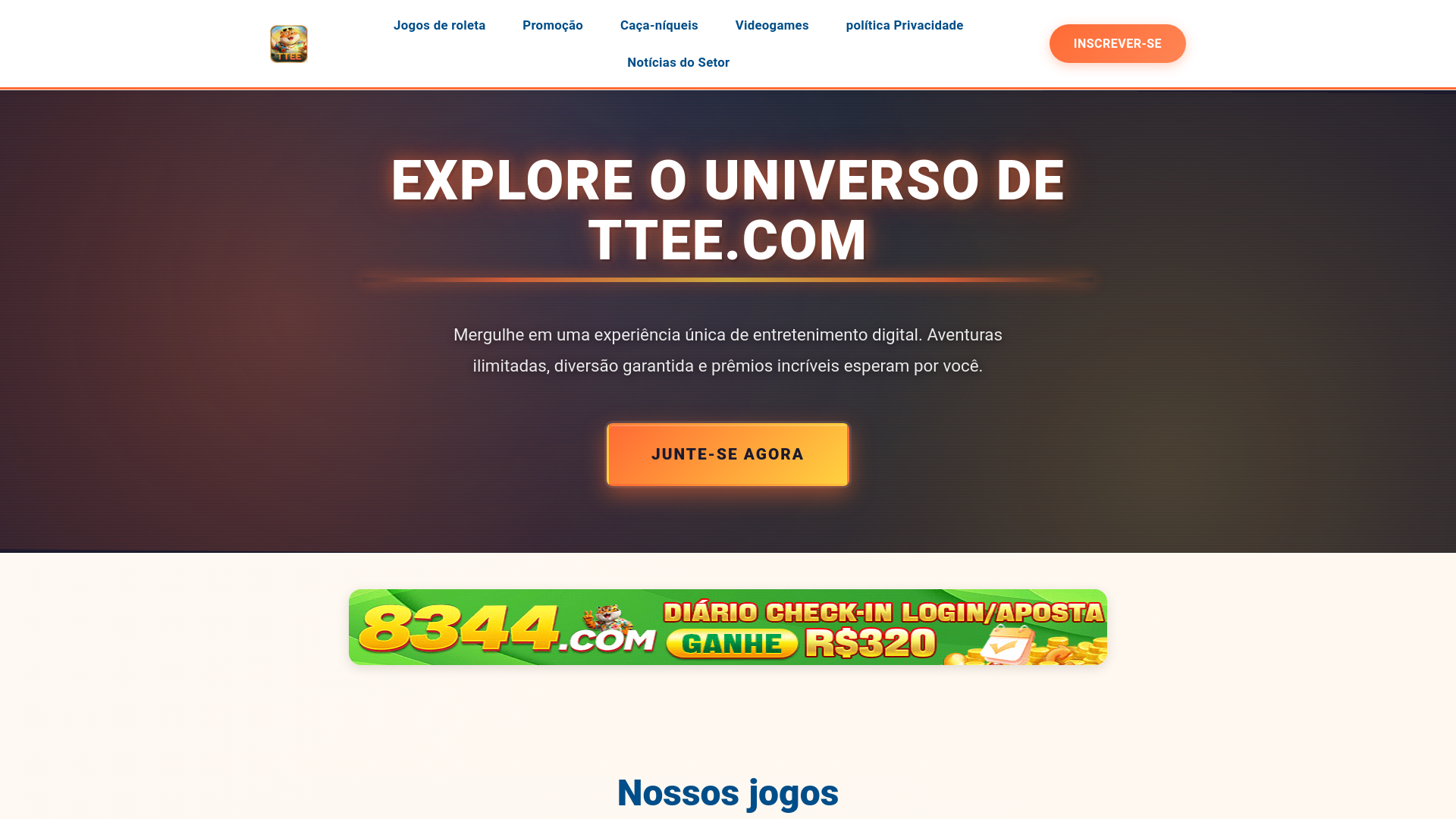 website screenshot of https://tteegame.com/